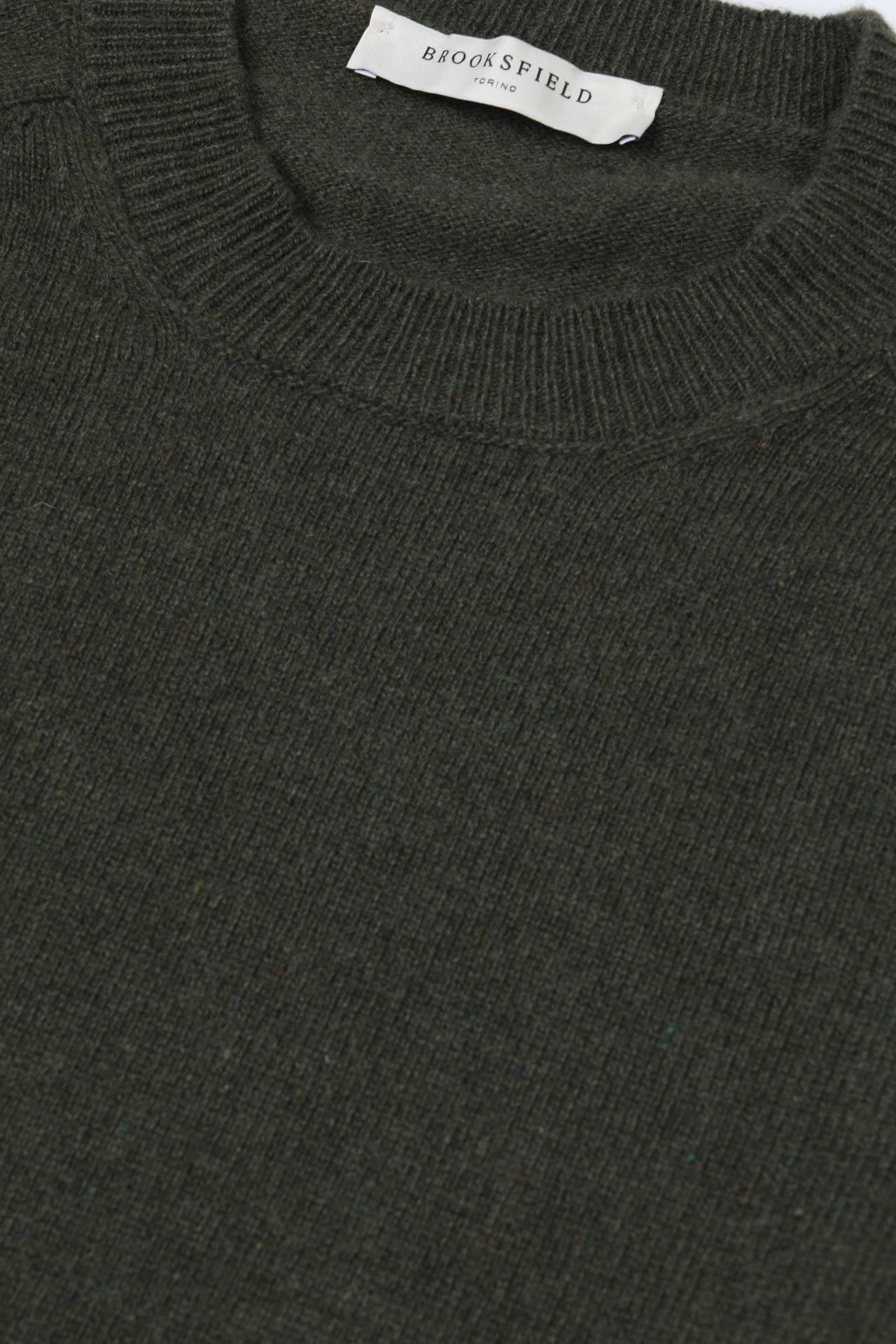 UOMO-GIROCOLLO RASATO, MANICHE A MARTELLO, CASHMERE (FIN.7) - Oliva