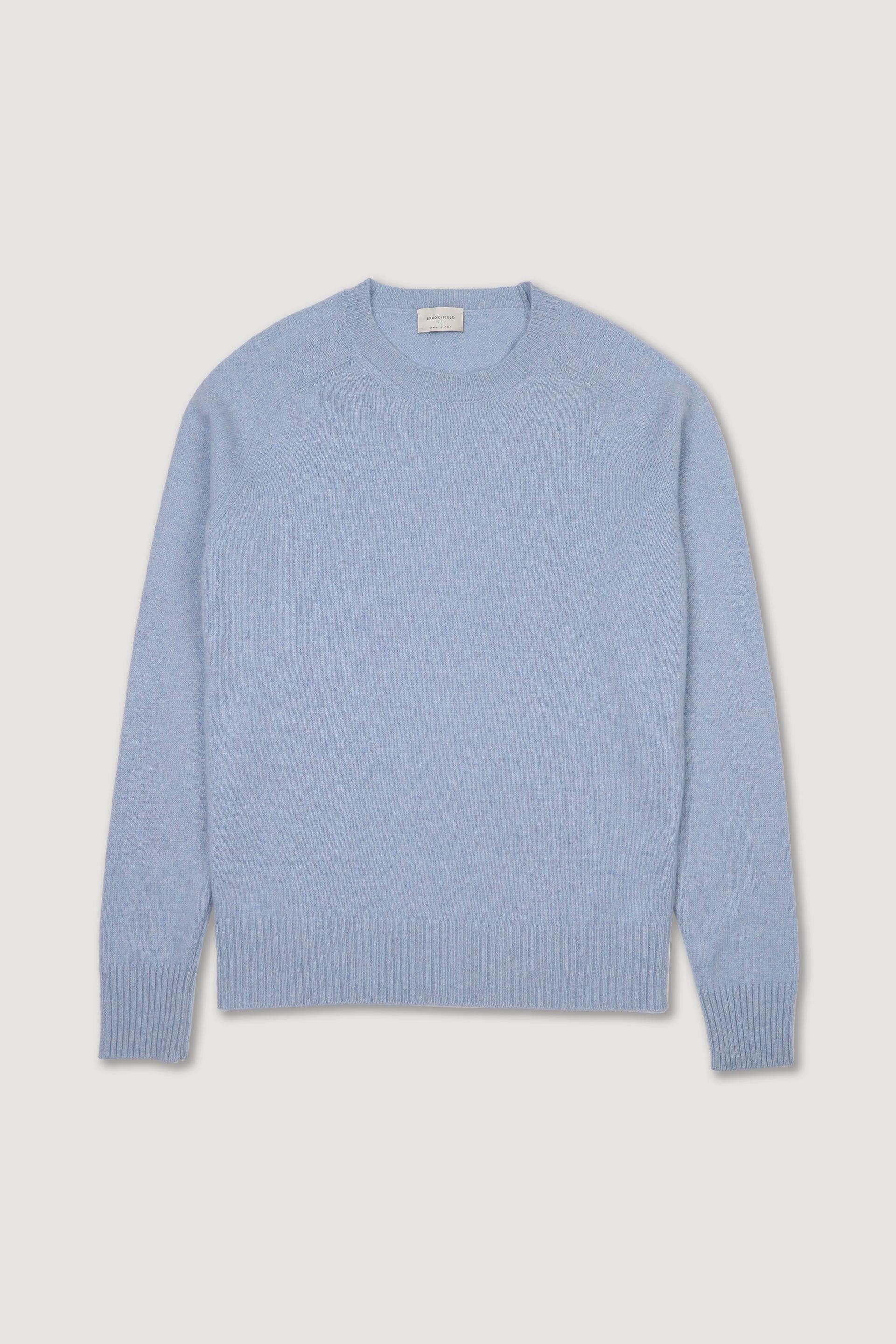 Maglia girocollo in cashmere. Azzurro - Acquamarina