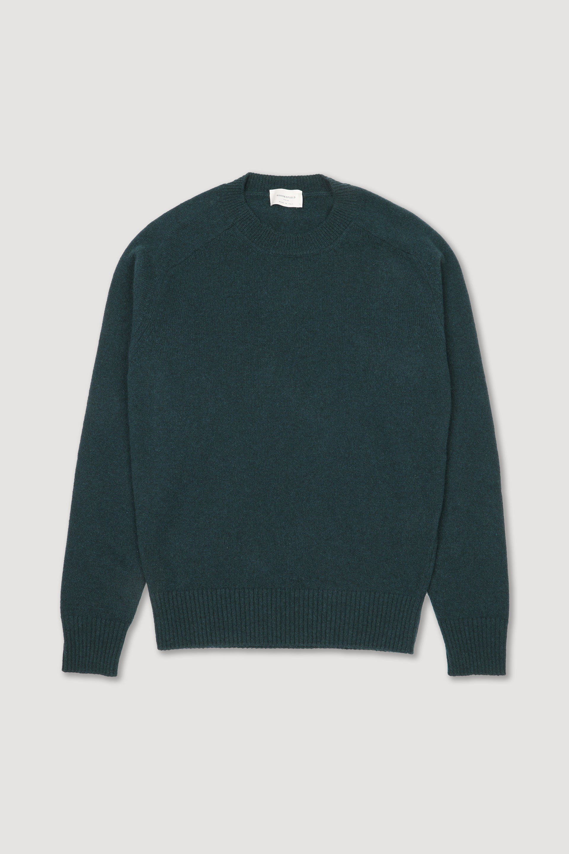 Maglia girocollo in cashmere. Verde - Bottle green