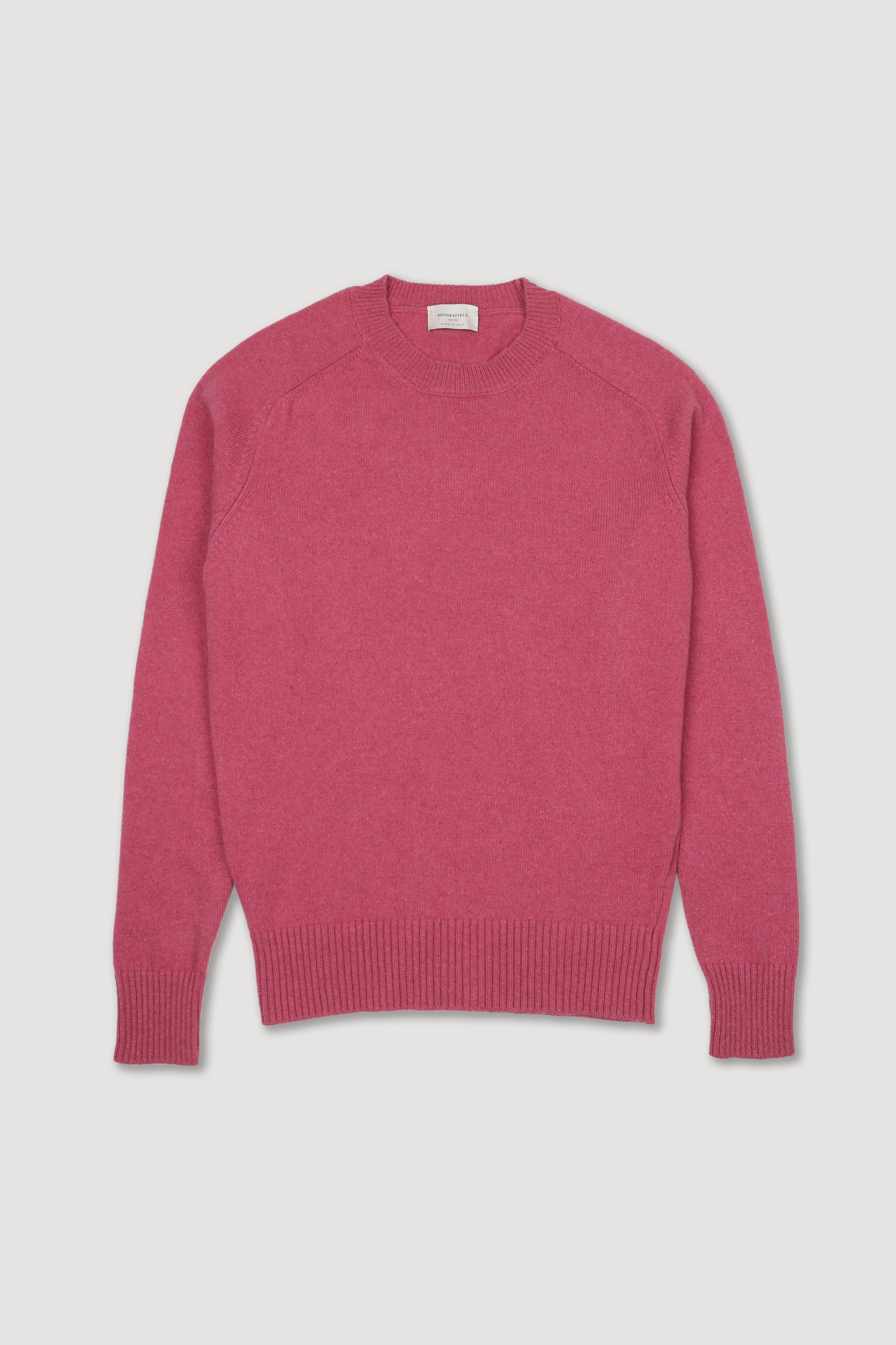Maglia girocollo in cashmere. Rosa - Rabarbaro
