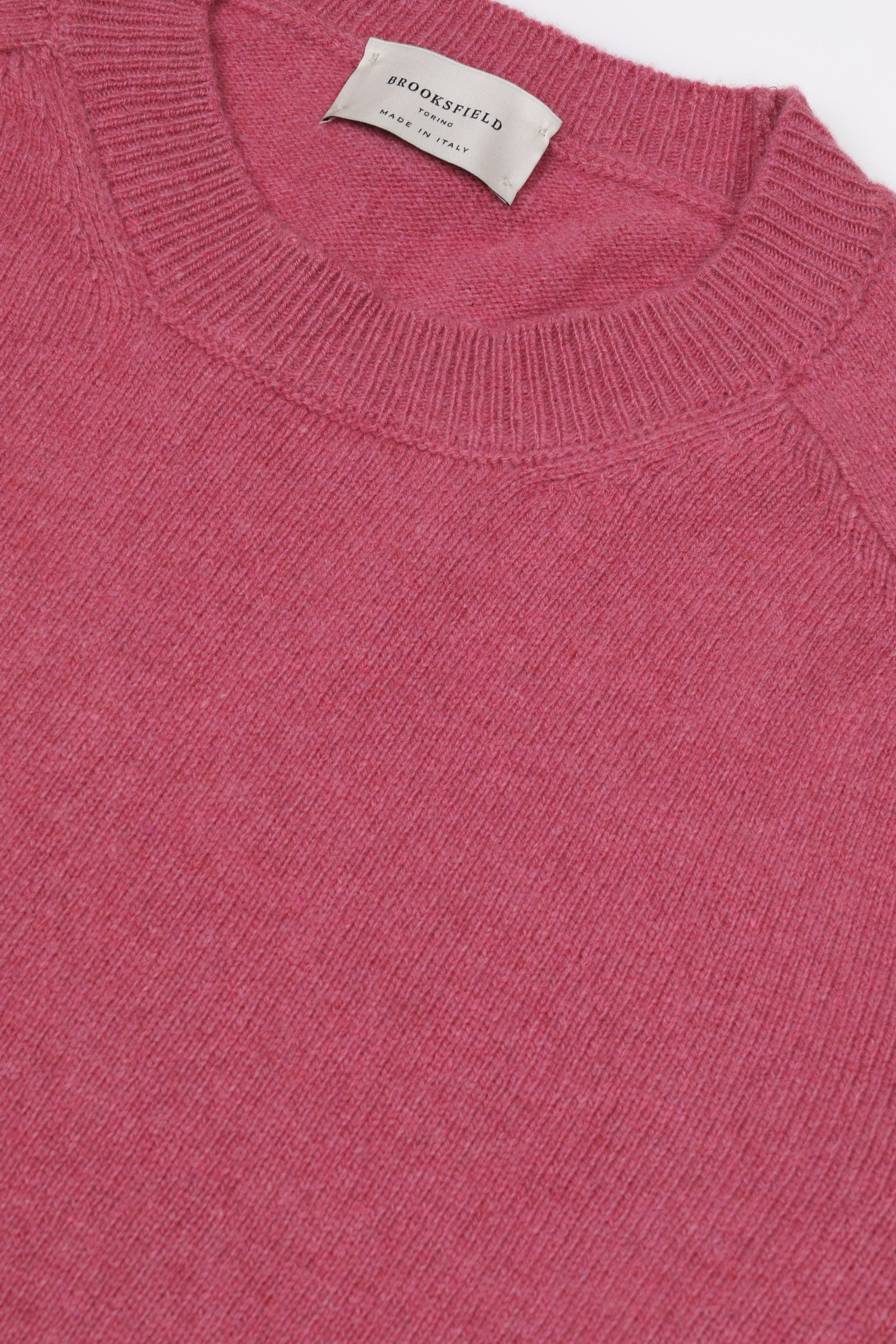 Maglia girocollo in cashmere. Rosa - Rabarbaro