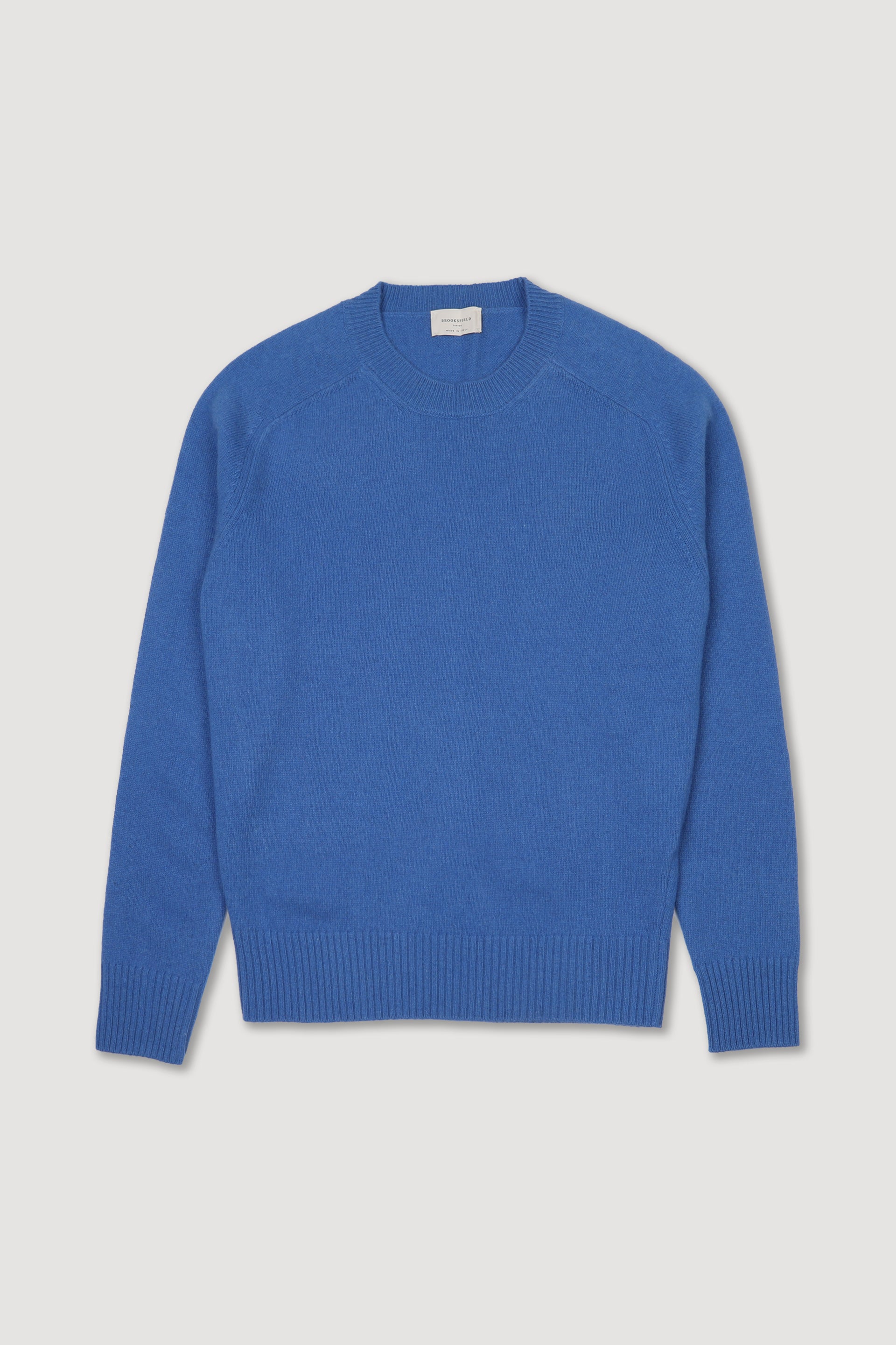 Maglia girocollo in cashmere. Blu - Azteco blue