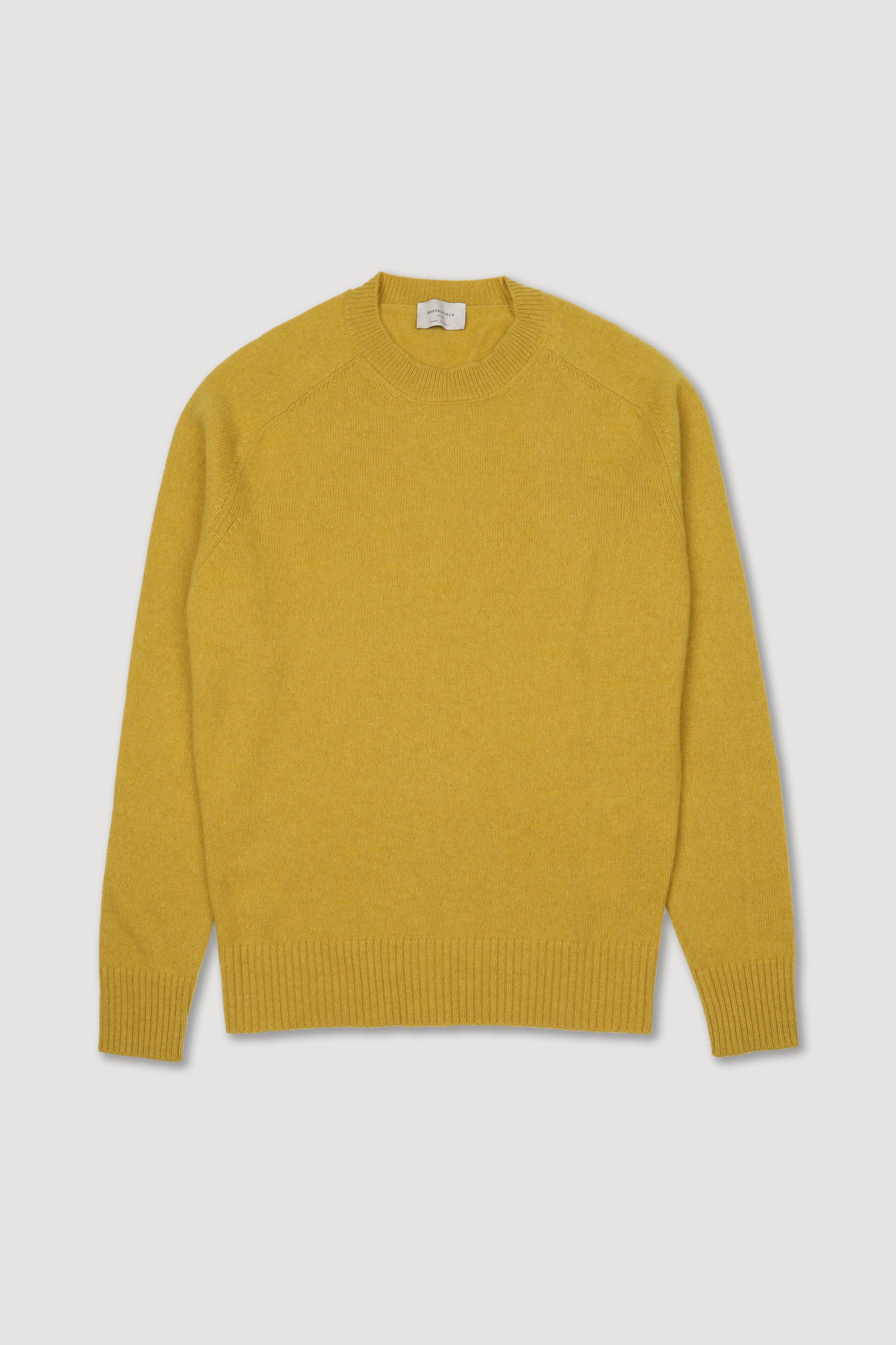 Maglia girocollo in cashmere. Giallo - Matcha