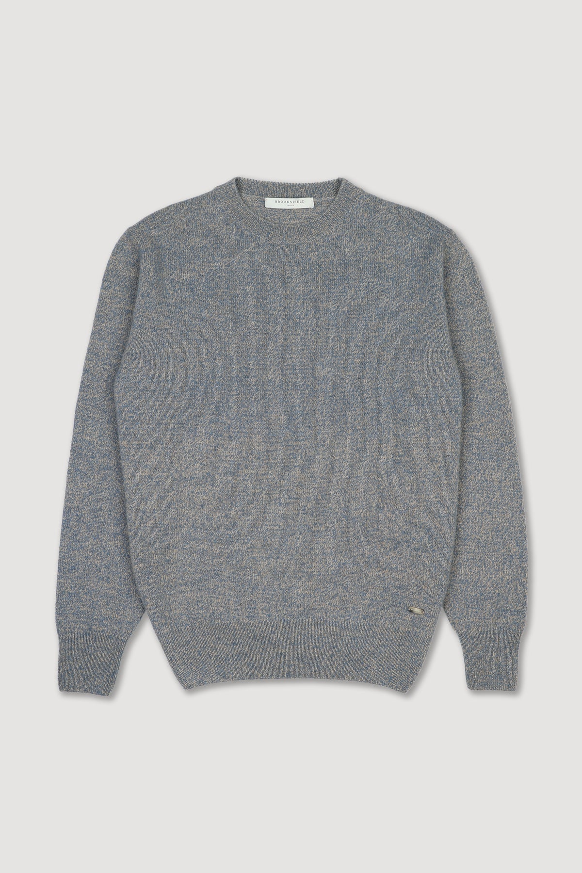 Maglia girocollo in misto alpaca - Azzurro moulinè'