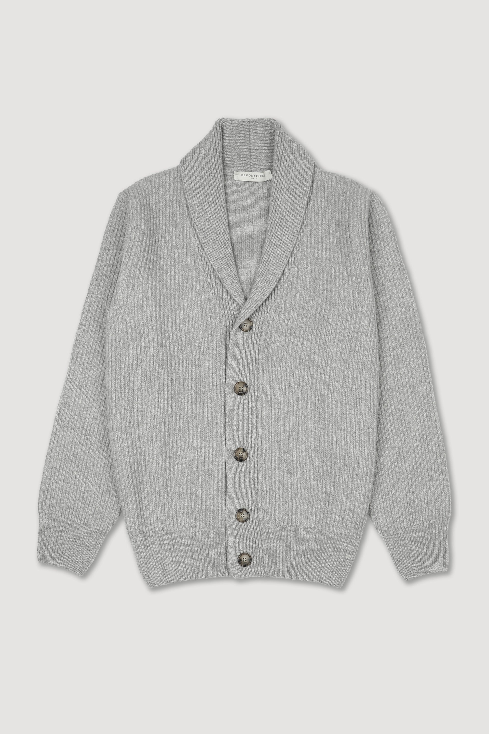 UOMO-CARDIGAN COLLO SCIALLE CON BOTTONI, COSTA TRATTENUTA, LAMBSWOOL (FIN.7) - Fitness