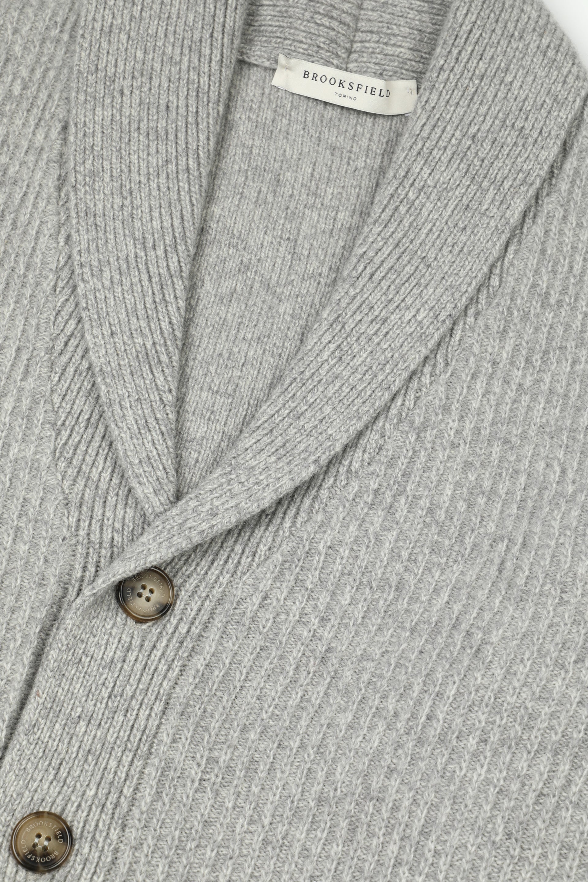 UOMO-CARDIGAN COLLO SCIALLE CON BOTTONI, COSTA TRATTENUTA, LAMBSWOOL (FIN.7) - Fitness