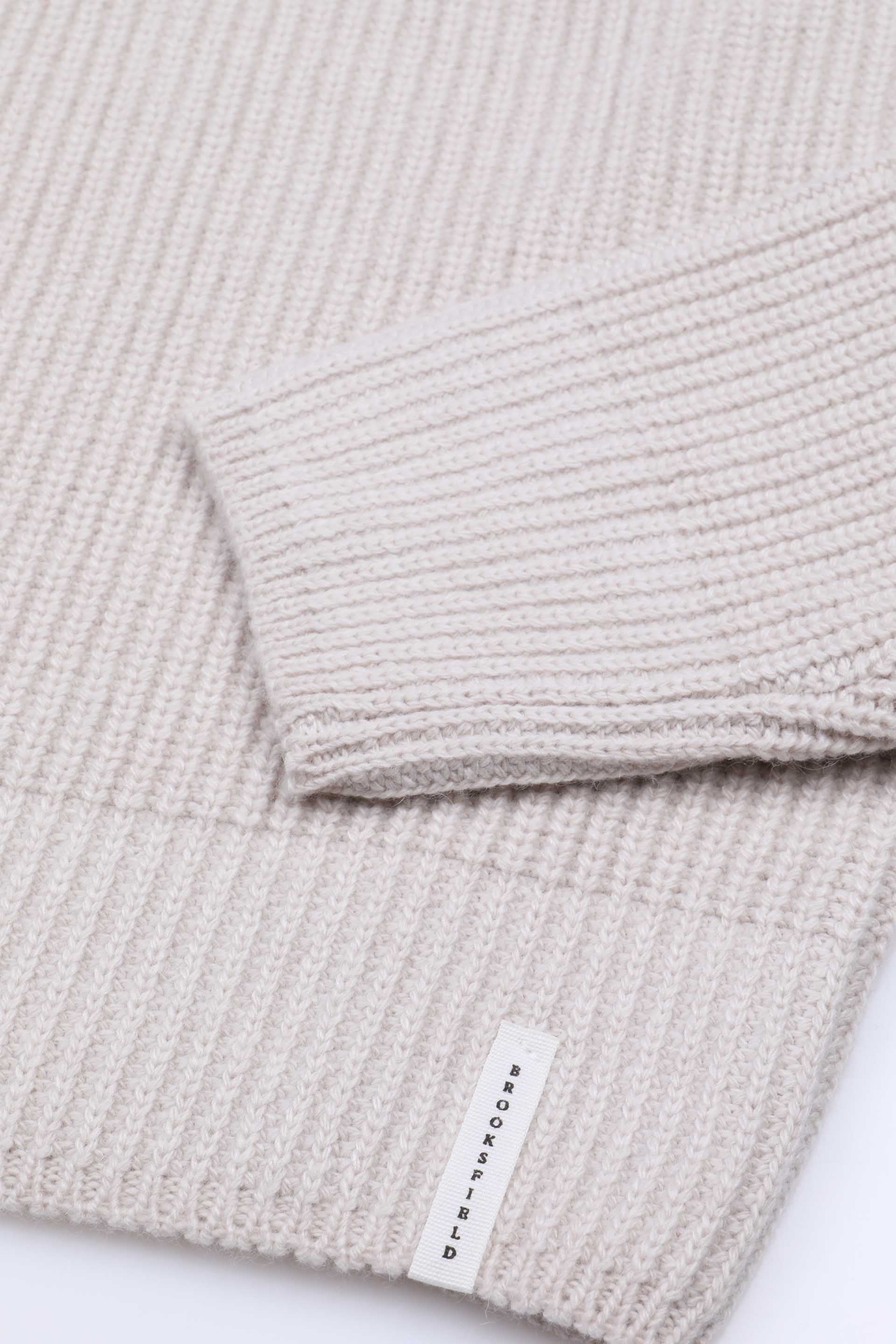 Maglia collo alto mezza zip realizzata in maglia inglese in misto lana-cashmere. Bianco - Bianco lana