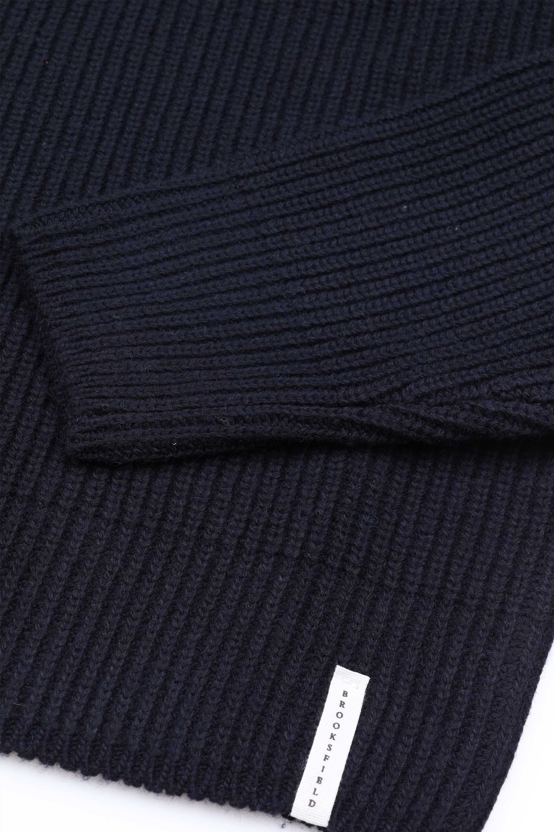 Maglia collo alto mezza zip realizzata in maglia inglese in misto lana-cashmere. Blu - Navy