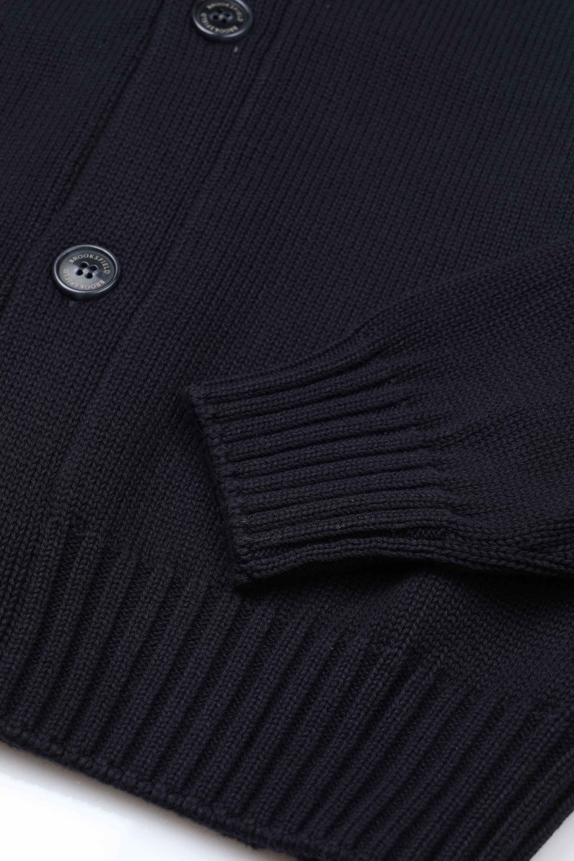 Shawl collar cardigan in organic cotton. Blue - Navy