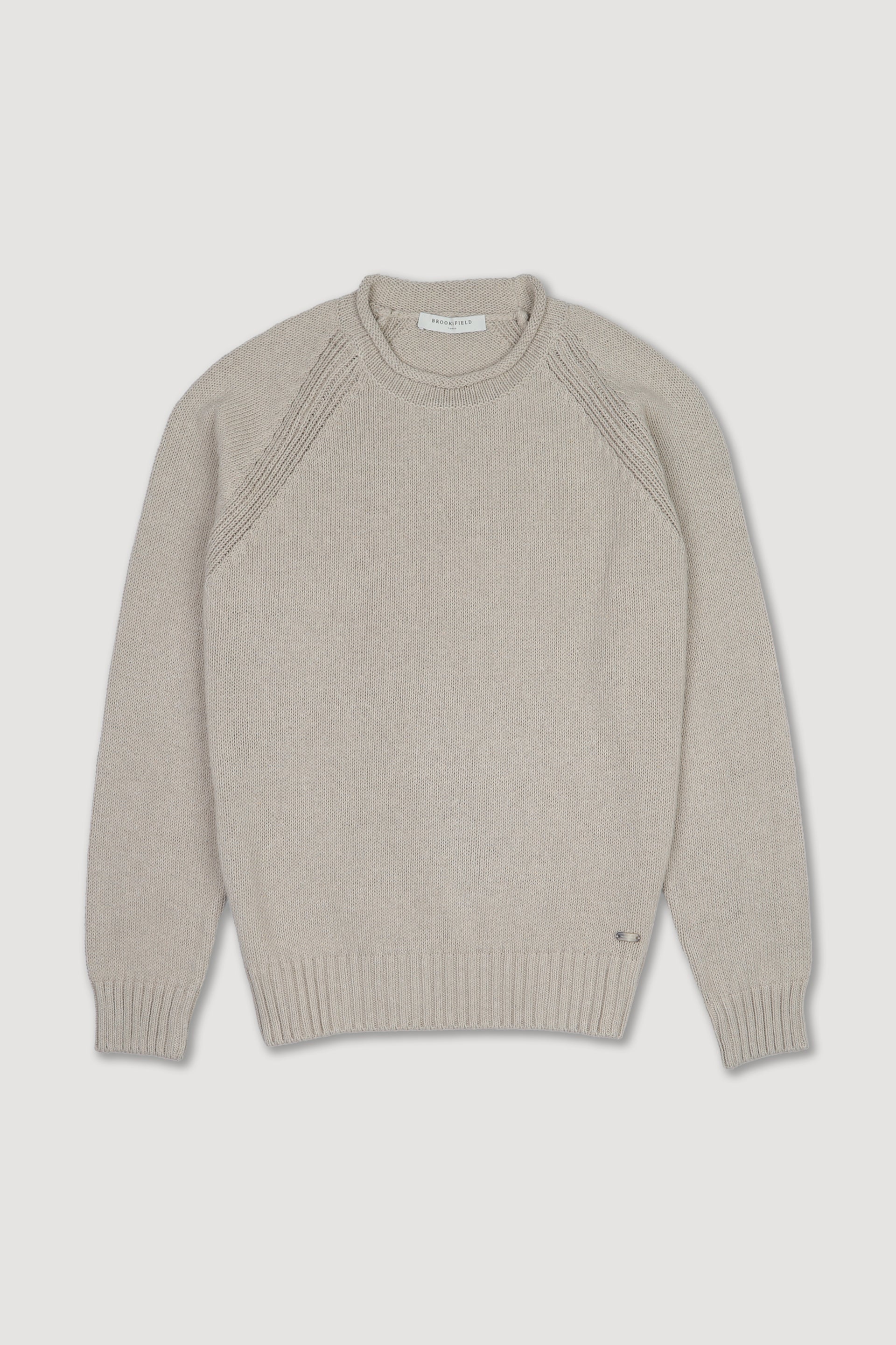 UOMO-GIROCOLLO RASATO MANICA RAGLAN, CON COLLO RASATO ROULE', MISTO COTONE (FIN.5) - Soft kaki