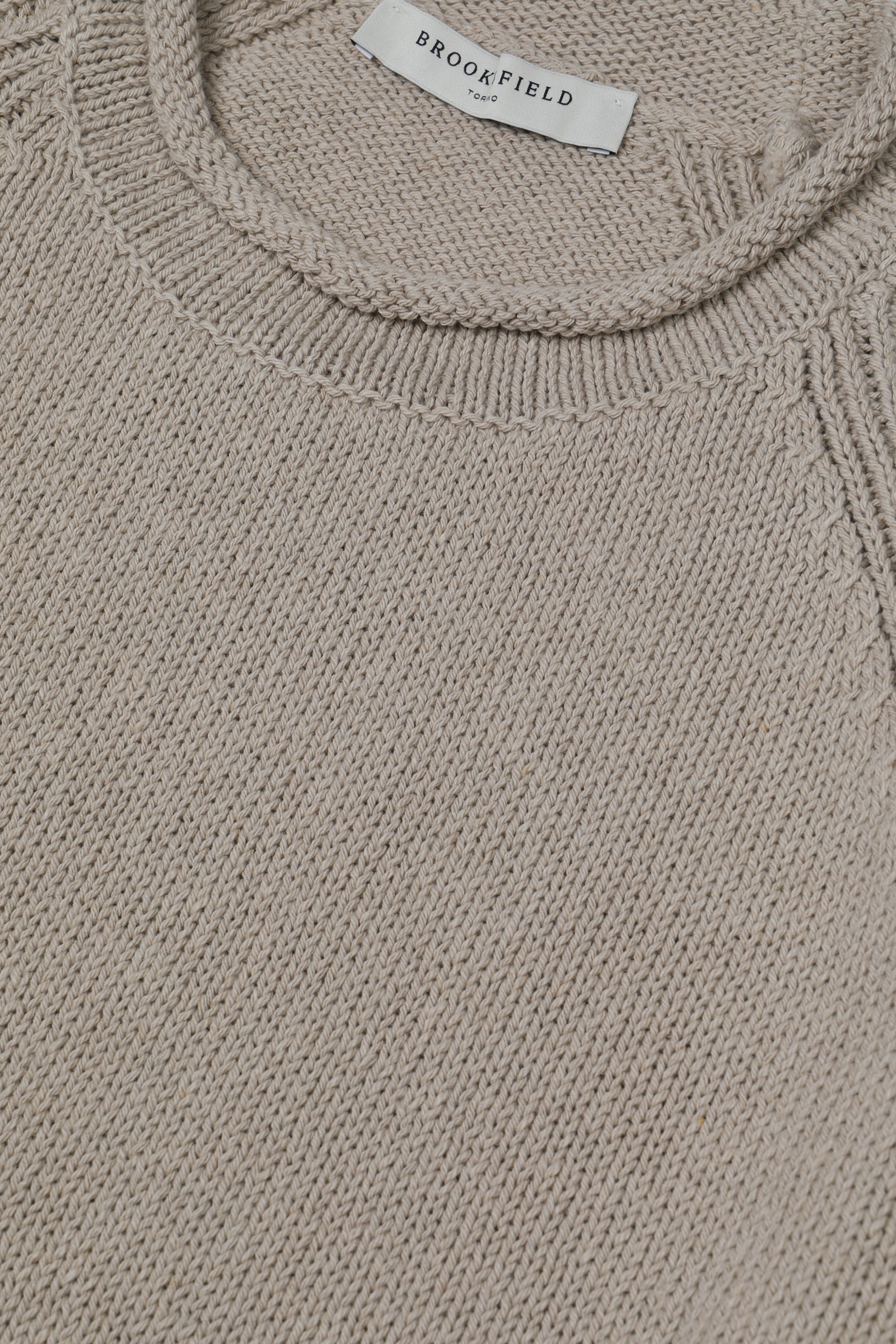 UOMO-GIROCOLLO RASATO MANICA RAGLAN, CON COLLO RASATO ROULE', MISTO COTONE (FIN.5) - Soft kaki