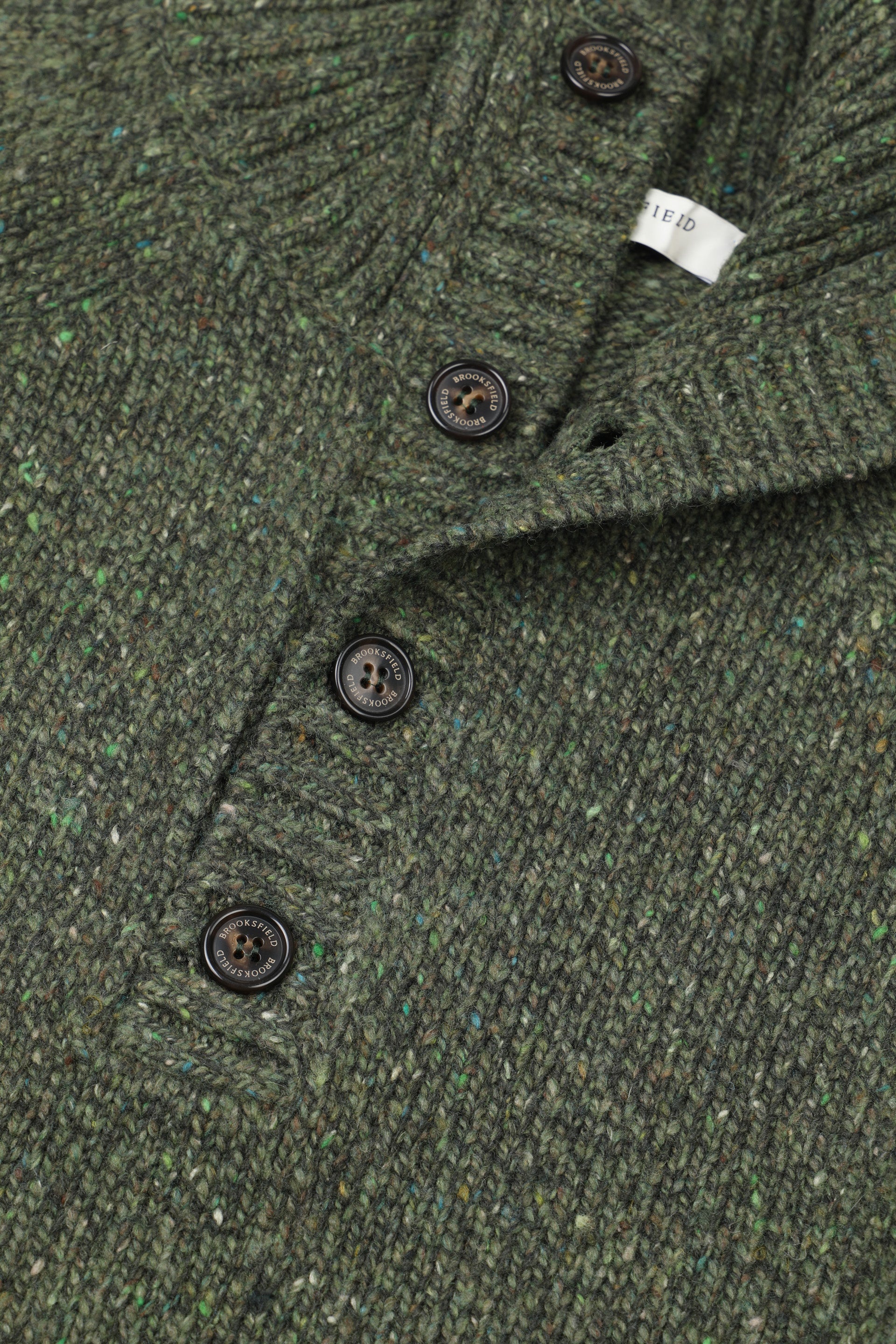 UOMO-COLLO ARMY RASATO CON BOTTONI, MANICA RAGLAN, MISTO LAMBSWOOL (FIN.5) - Bosco