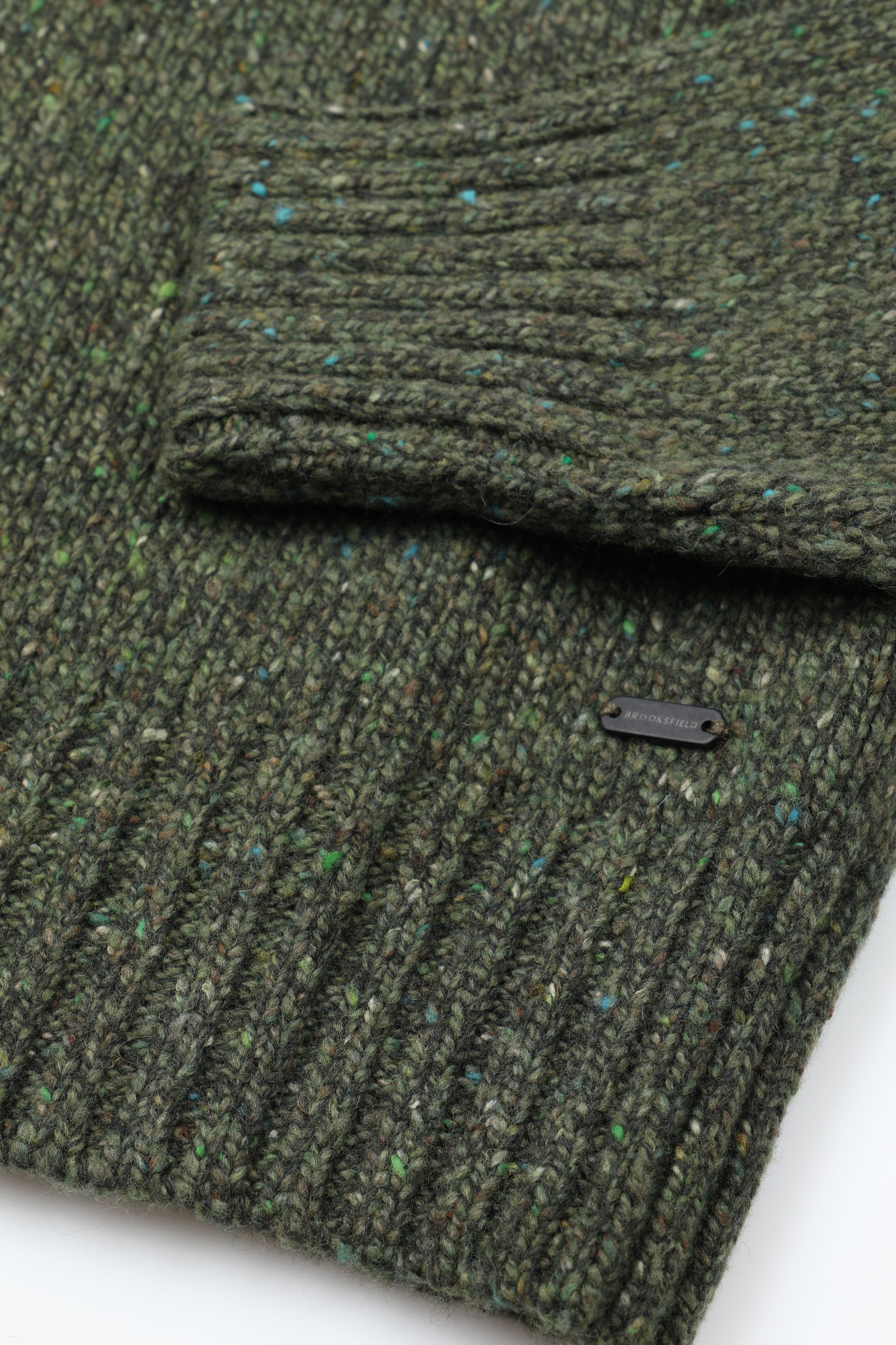 UOMO-COLLO ARMY RASATO CON BOTTONI, MANICA RAGLAN, MISTO LAMBSWOOL (FIN.5) - Bosco