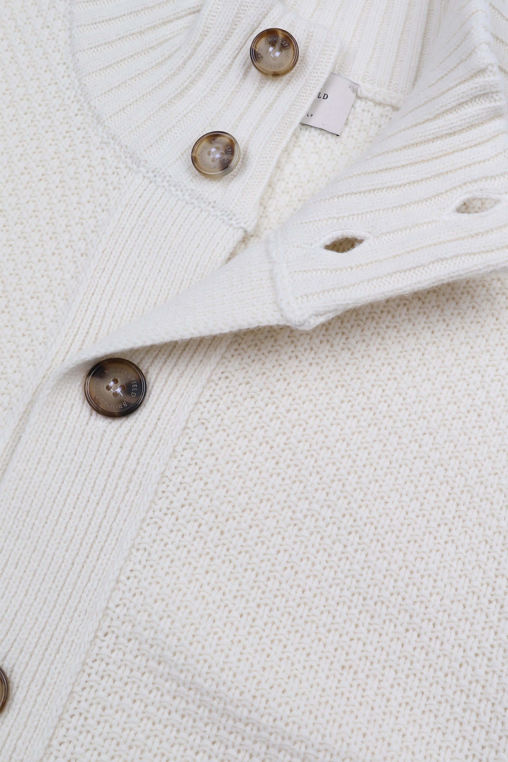 Giubbotto in maglia grana di riso realizzato in misto lana. Panna - Panna