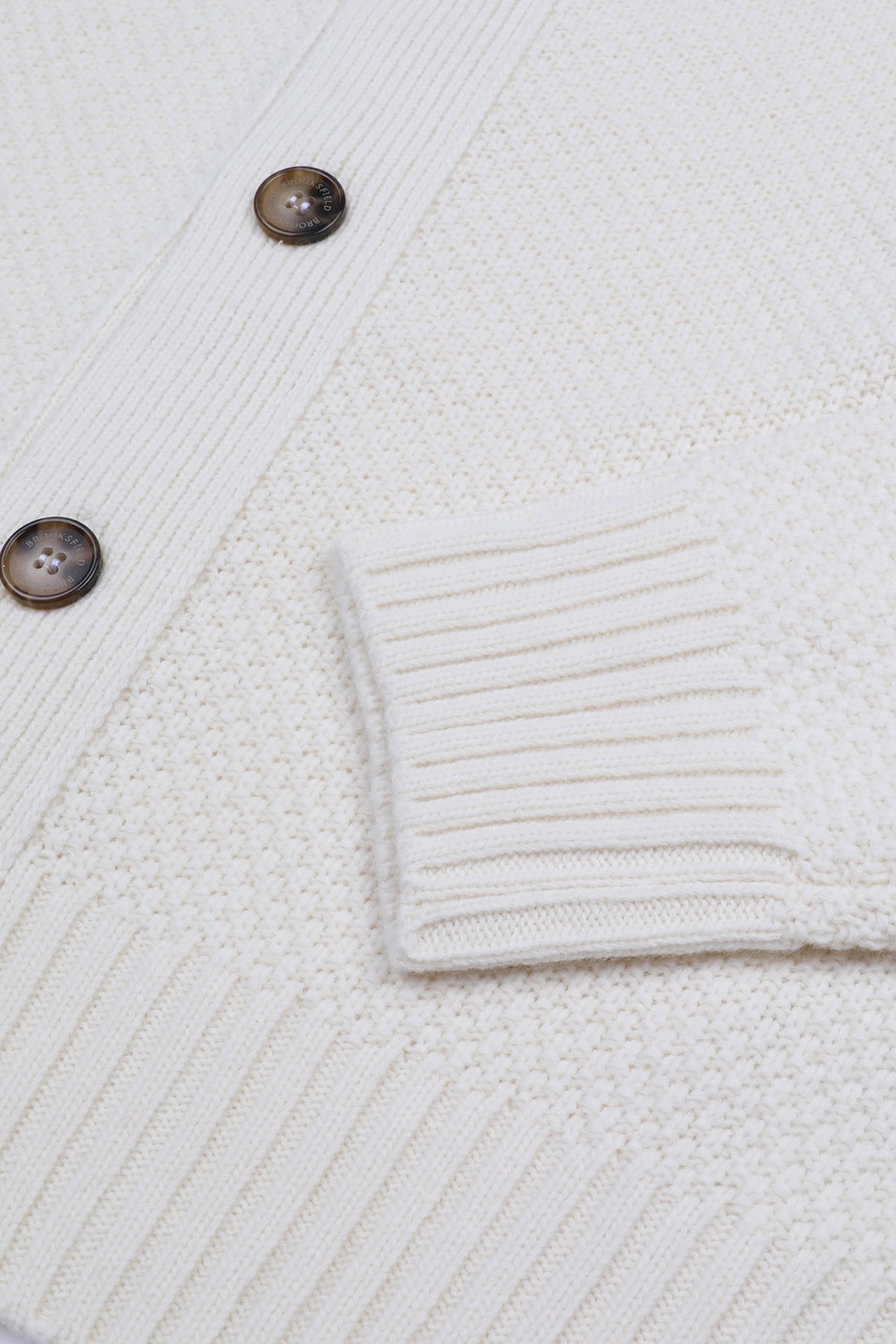 Giubbotto in maglia grana di riso realizzato in misto lana. Panna - Panna