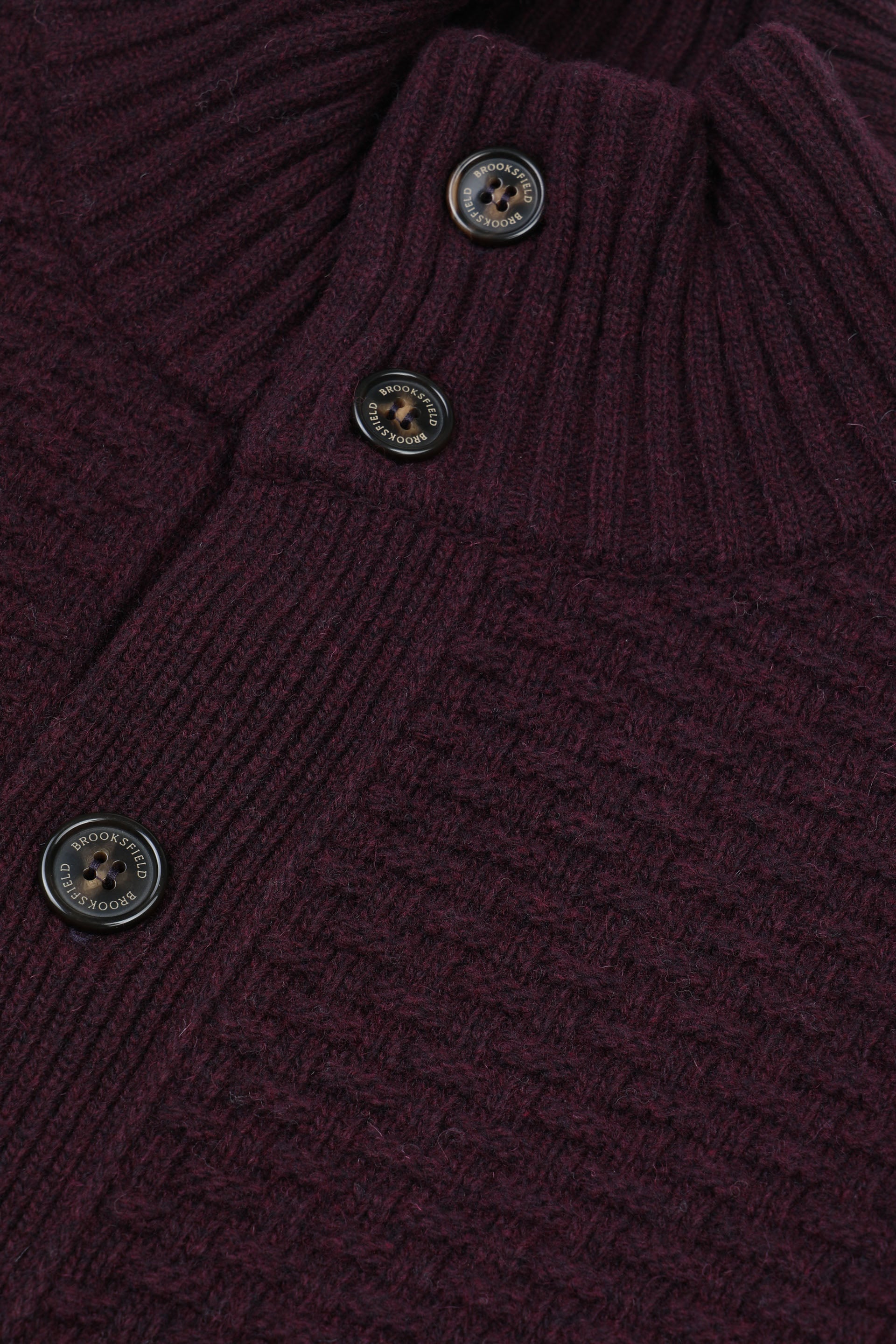 Giubbotto in maglia punto canestro realizzato in misto lana. Bordeaux - Plum