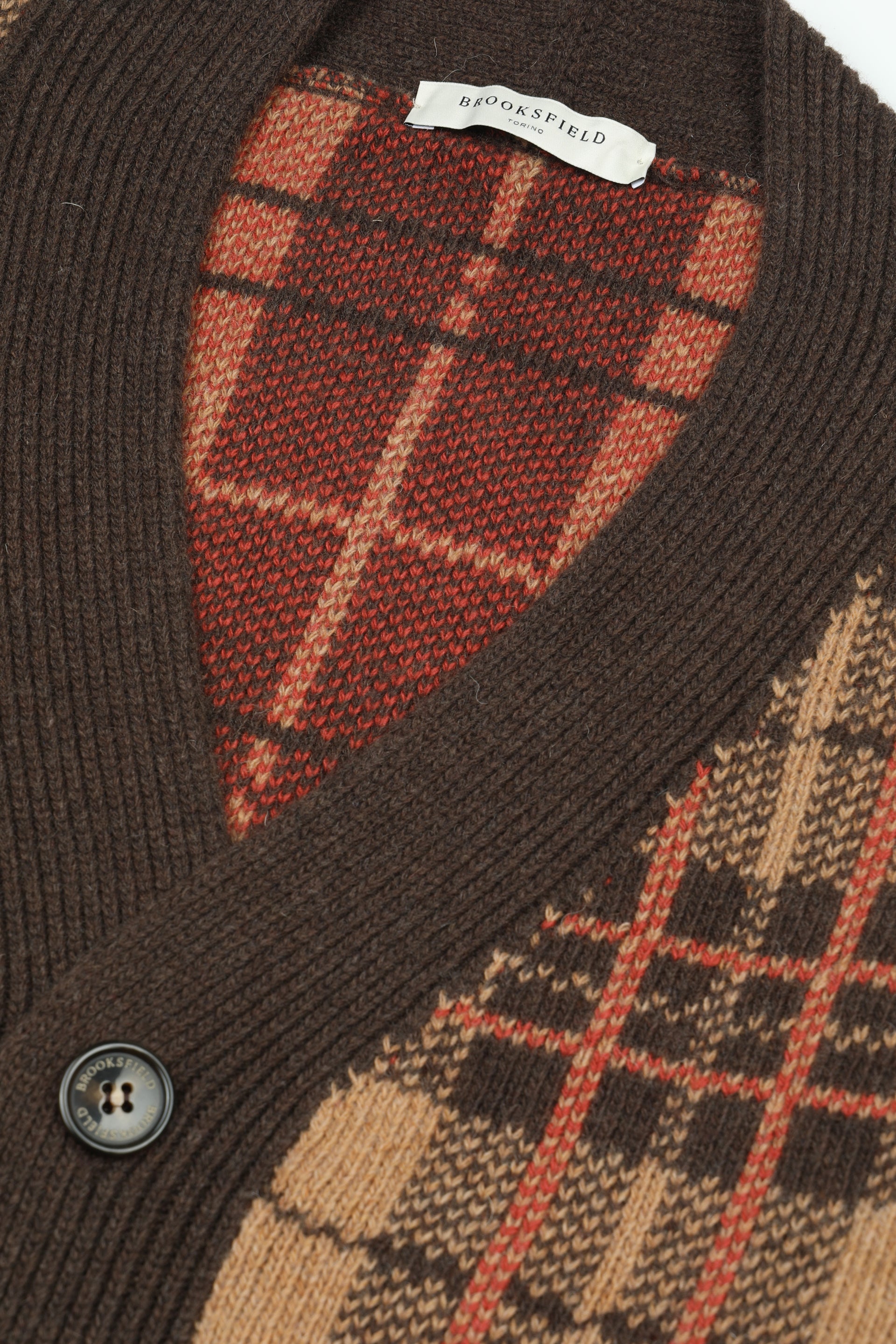 UOMO-CARDIGAN CON BOTTONI, JAQUARD MAXI CHECK , MISTO LAMBSWOOL (FIN.5) - Torba/tan/nevada