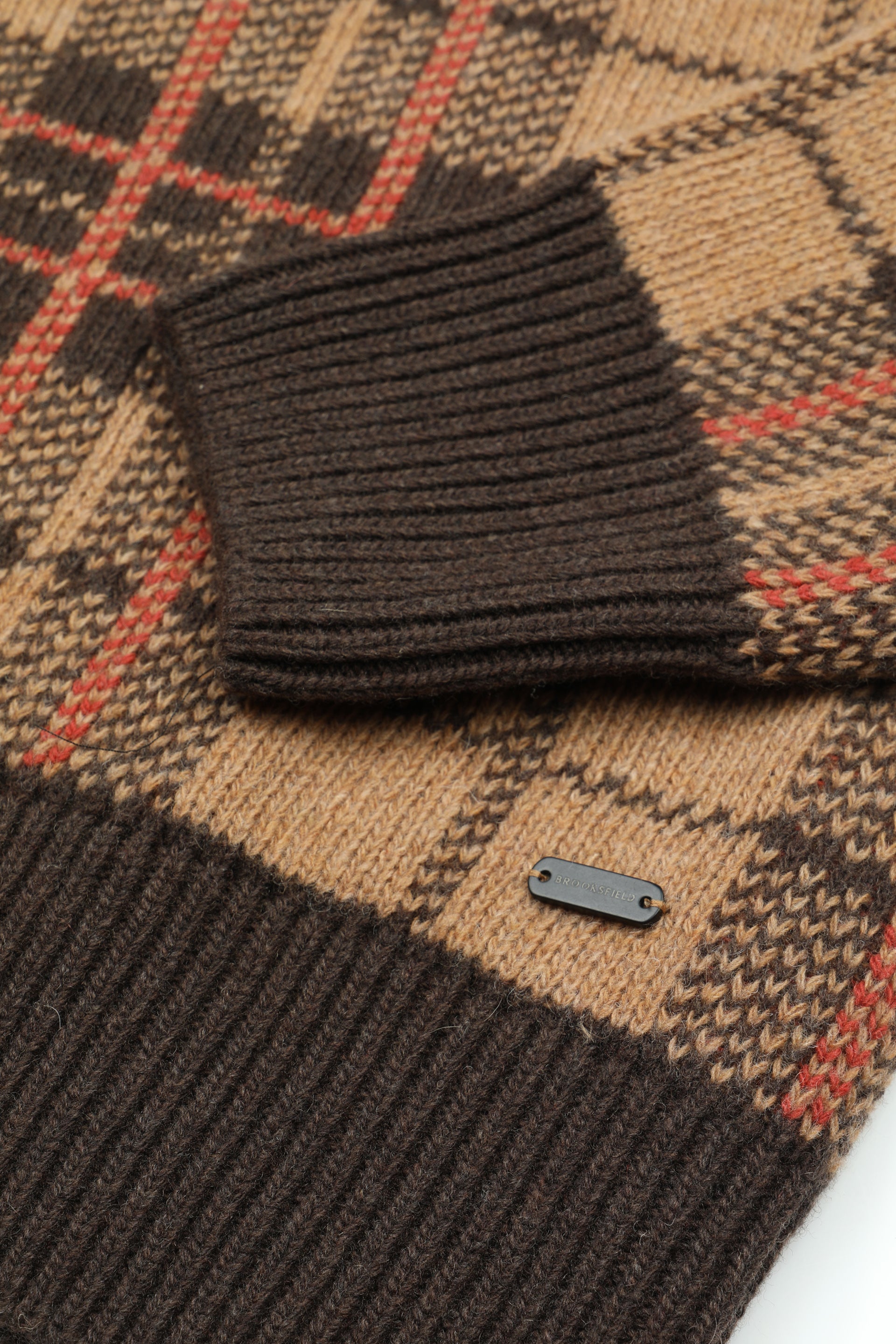 UOMO-CARDIGAN CON BOTTONI, JAQUARD MAXI CHECK , MISTO LAMBSWOOL (FIN.5) - Torba/tan/nevada