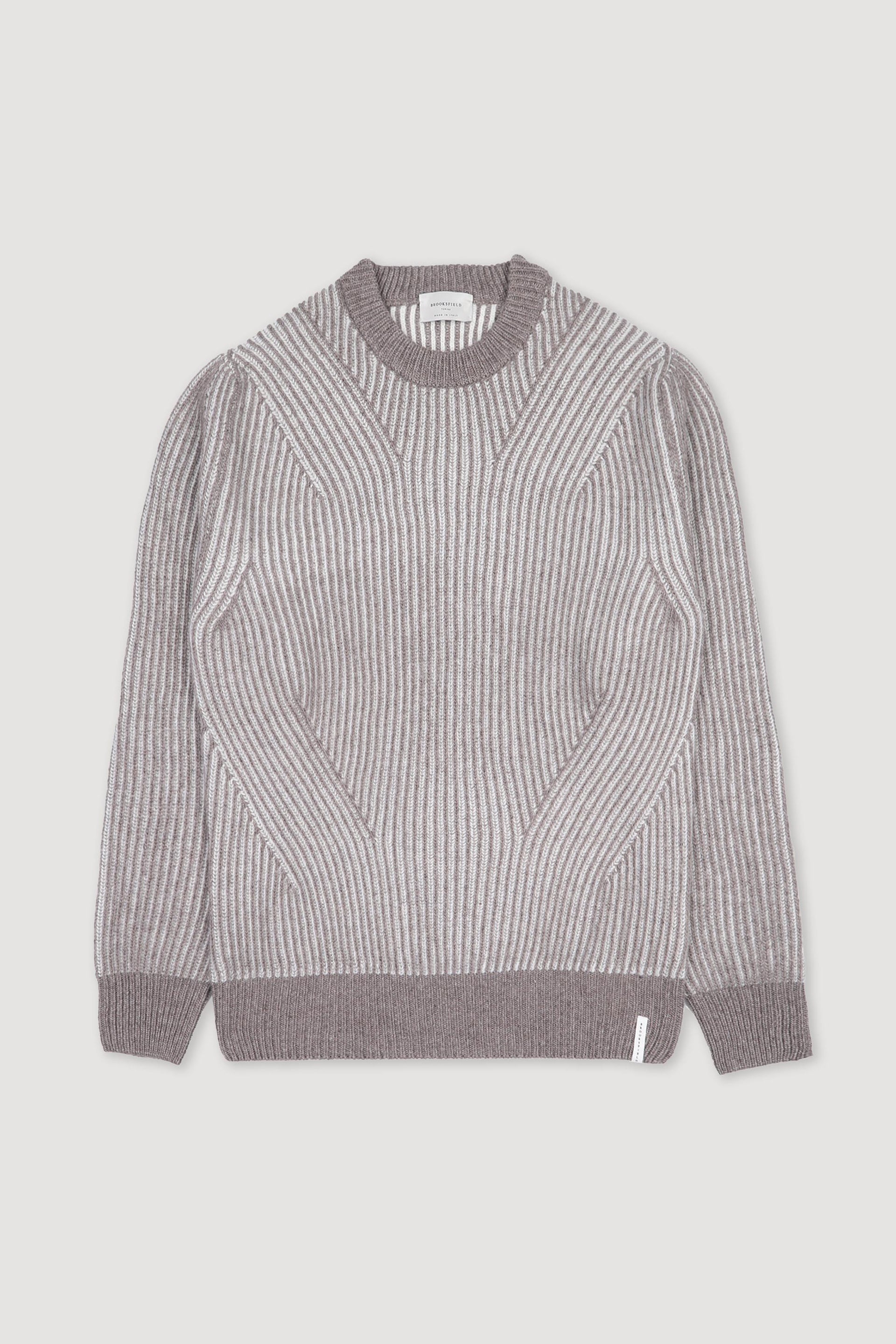 MAGLIA, GIROCOLLO, MISTO CASHMERE MAGLIA INGLESE - Olmo/panna