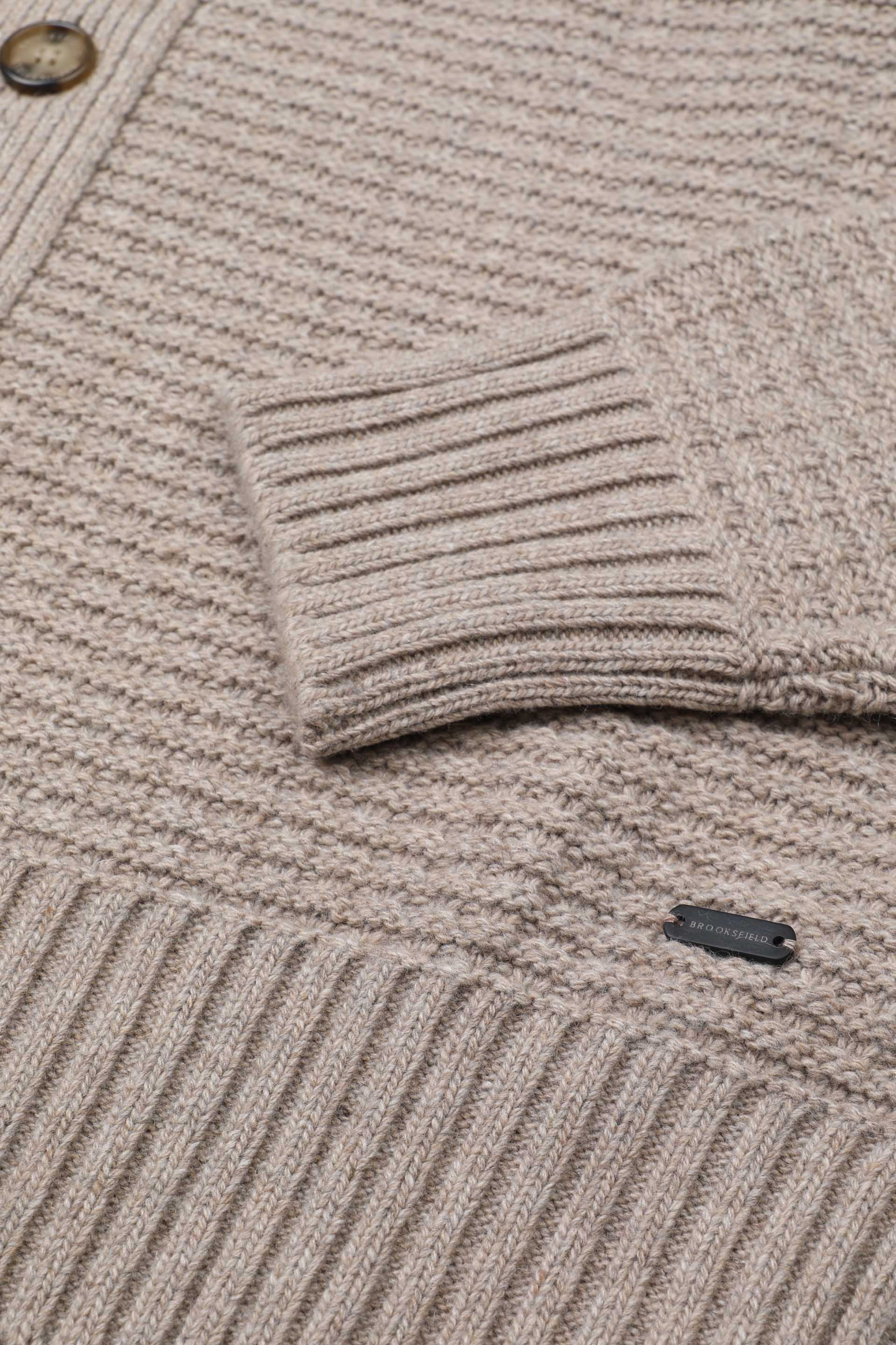 UOMO-GIACCA COLLO ARMY, CON BOTTONI, PUNTO WAFFLE, MISTO LANA/CASHMERE (FIN.5) - Avena