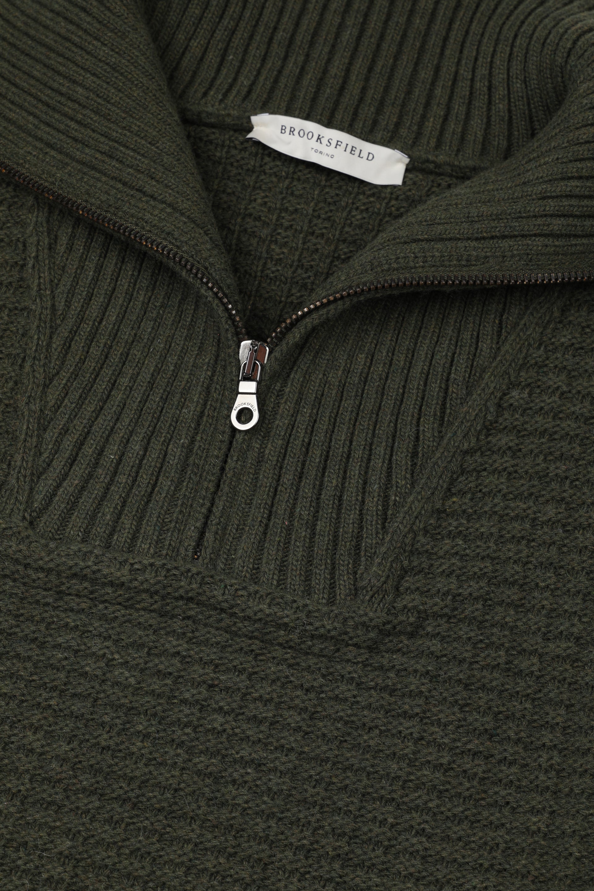 UOMO-CAMIONER MEZZA ZIP, PUNTO WAFFLE, MISTO LANA/CASHMERE (FIN.5) - Frantoio