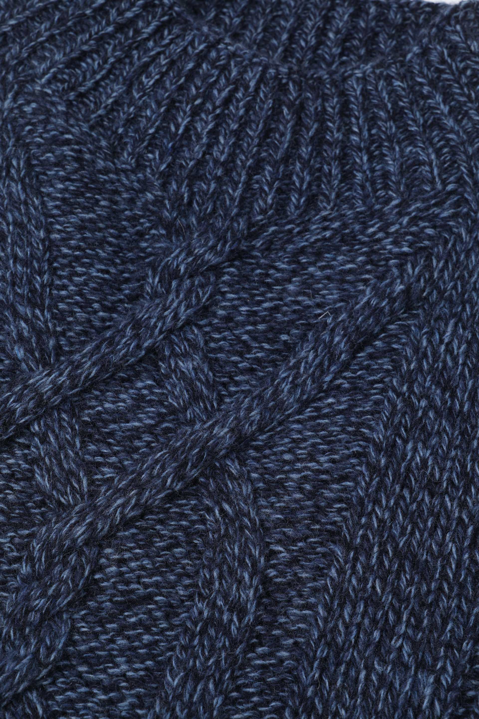 UOMO-COLLO CRATERE, LOSANGA PIAZZATA SU DAVANTI, MANICHE E SCHIENA A COSTE, MISTO LAMBSWOOL (FIN.3) - Blu