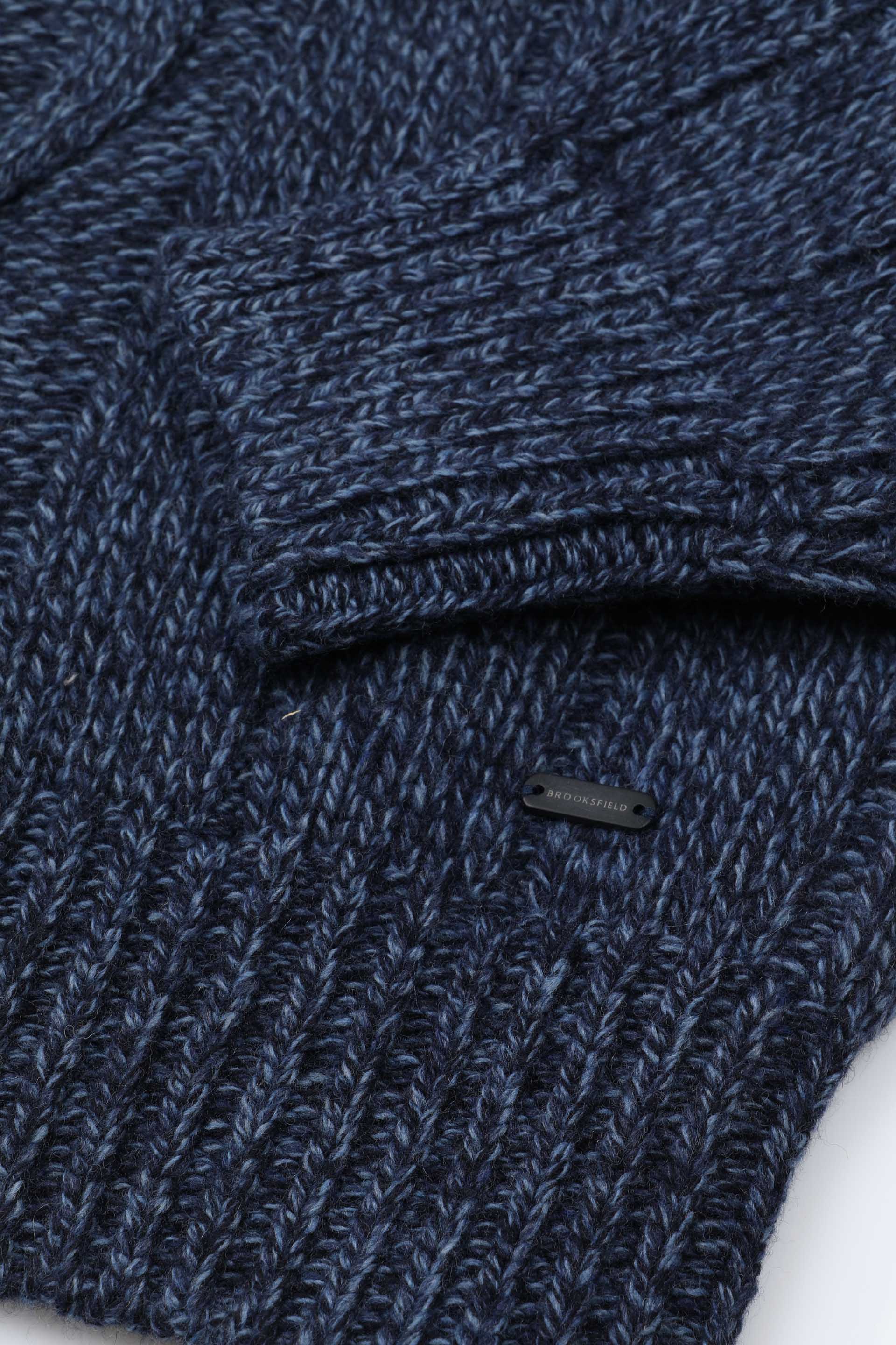 UOMO-COLLO CRATERE, LOSANGA PIAZZATA SU DAVANTI, MANICHE E SCHIENA A COSTE, MISTO LAMBSWOOL (FIN.3) - Blu