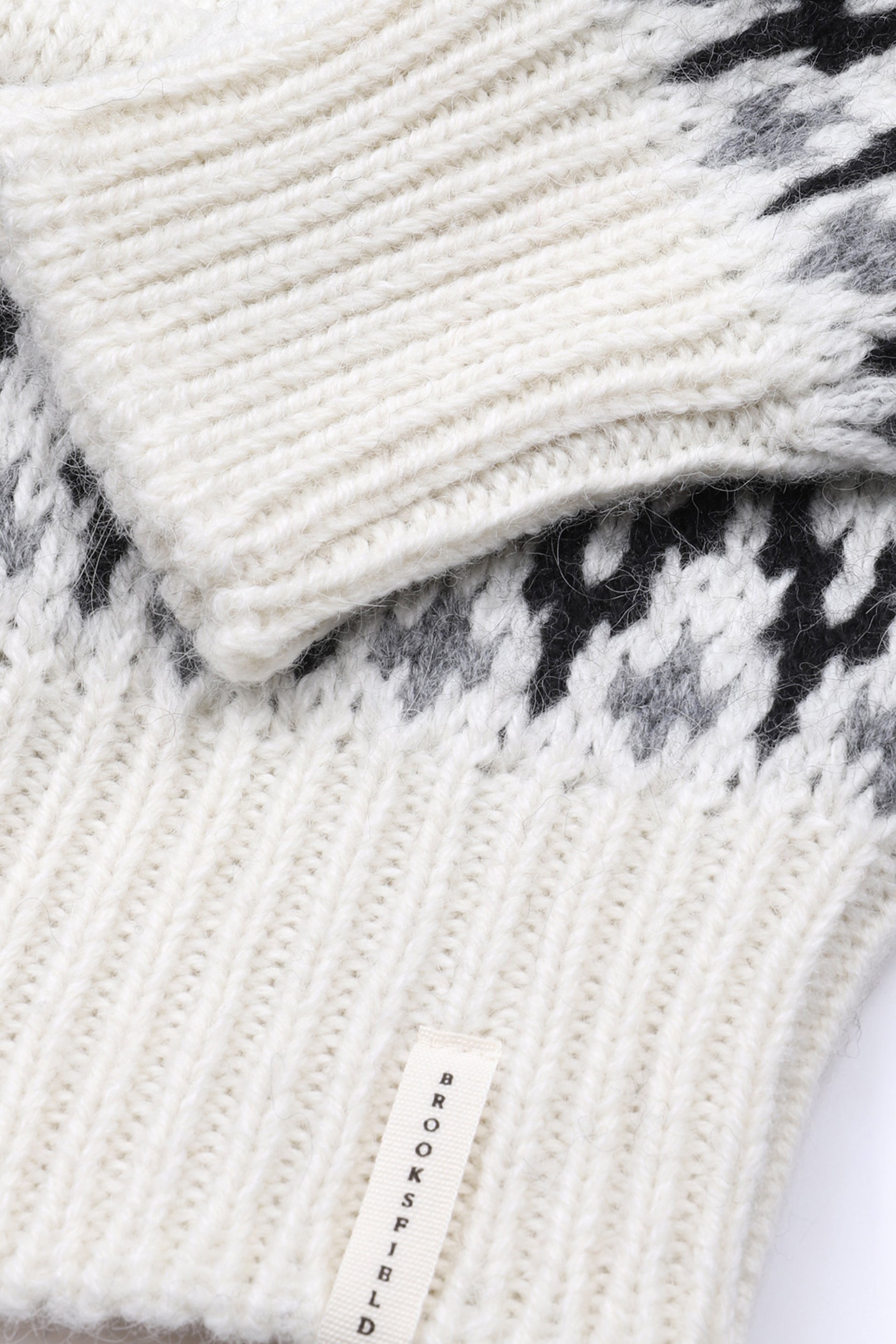 Maglia girocollo con jacquard ispirazione Fair Isle in misto lana-alpaca. Bianco - Off white