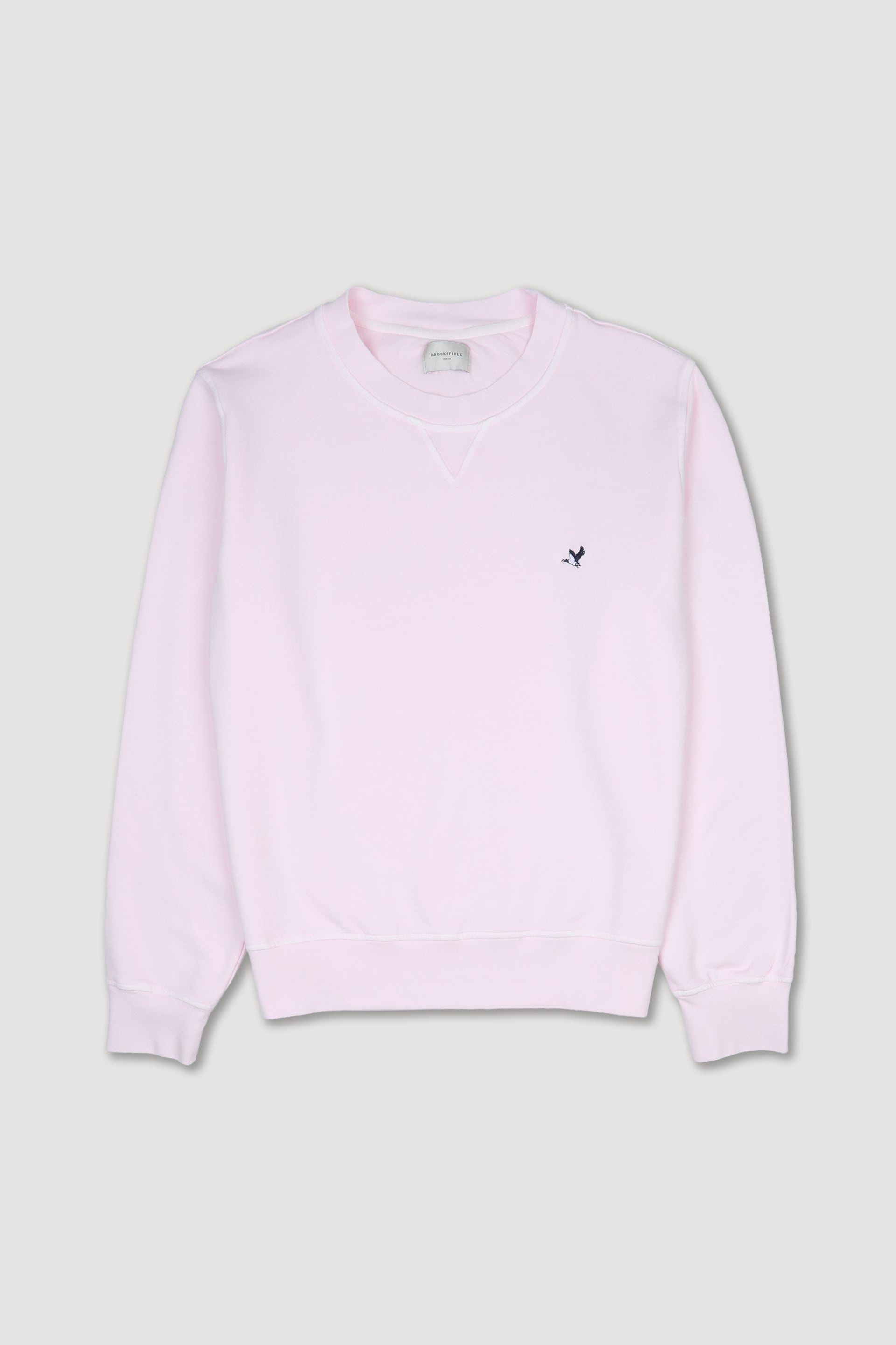 Felpa girocollo in cotone con logo ricamato al cuore. Rosa - Conchiglia