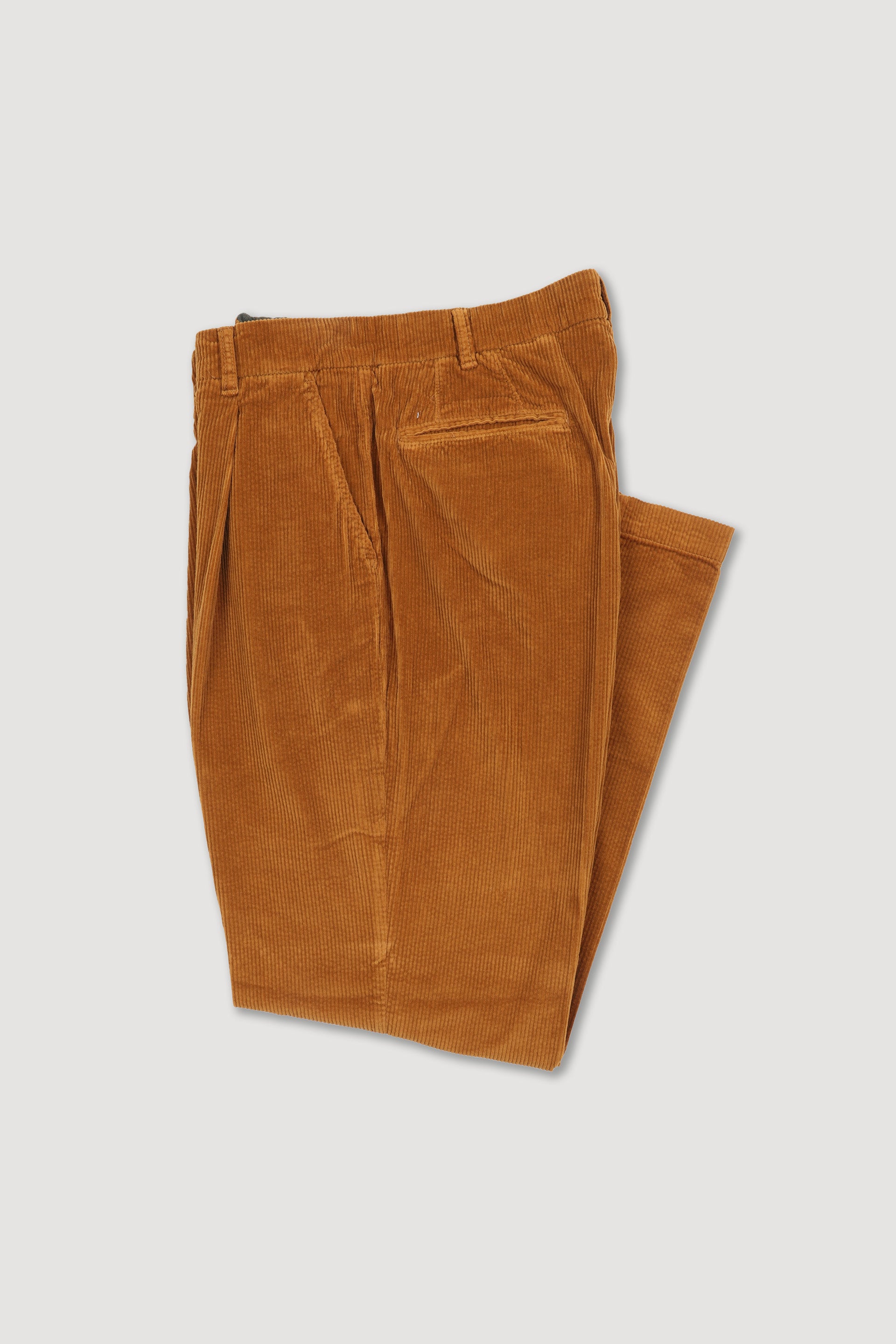 Pantalone chino in velluto di cotone stretch a costa larga, vestibilità over. Giallo - Zafferano