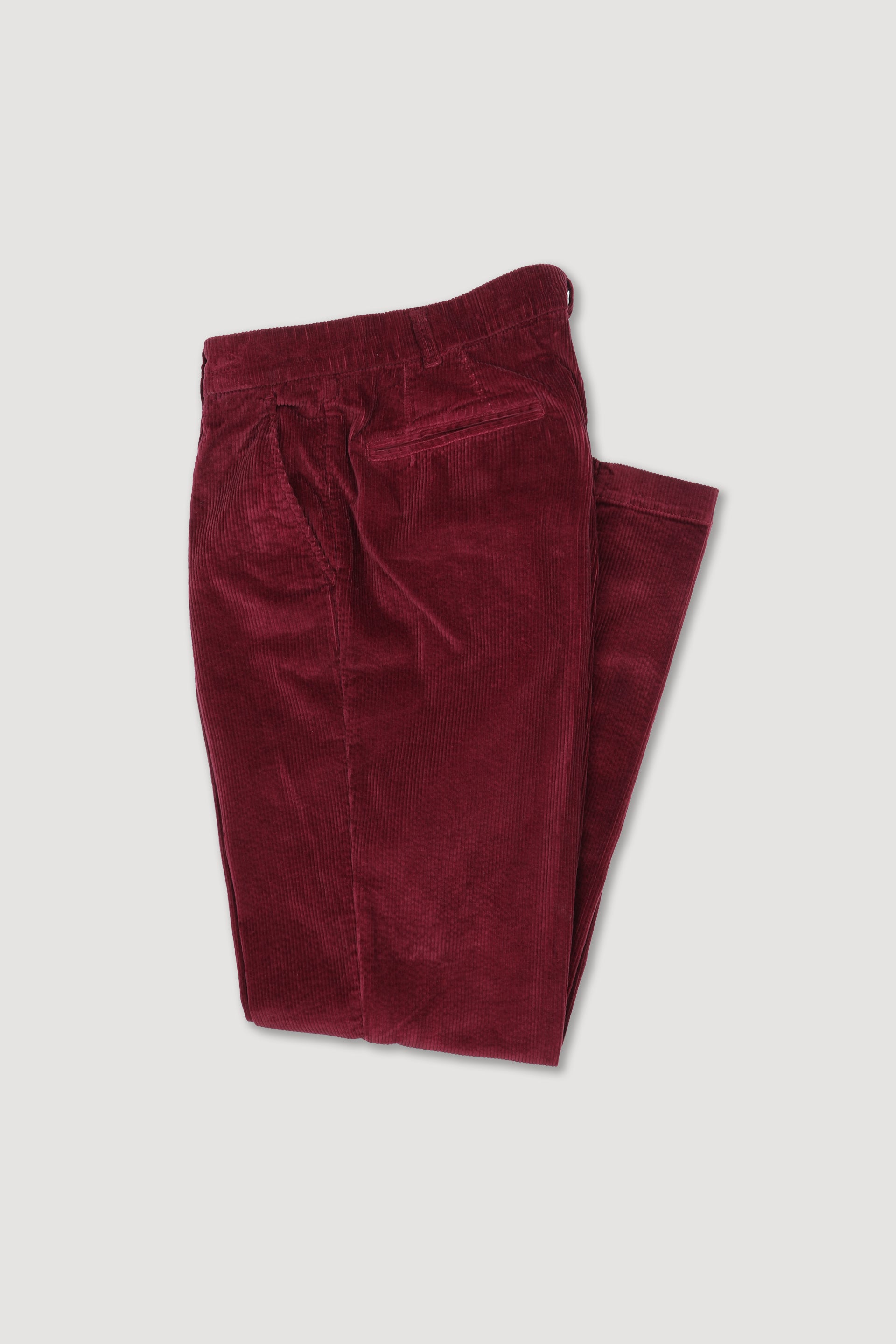 Pantalone chino in velluto di cotone stretch a costa larga, vestibilità over. Bordeaux - Borgogna