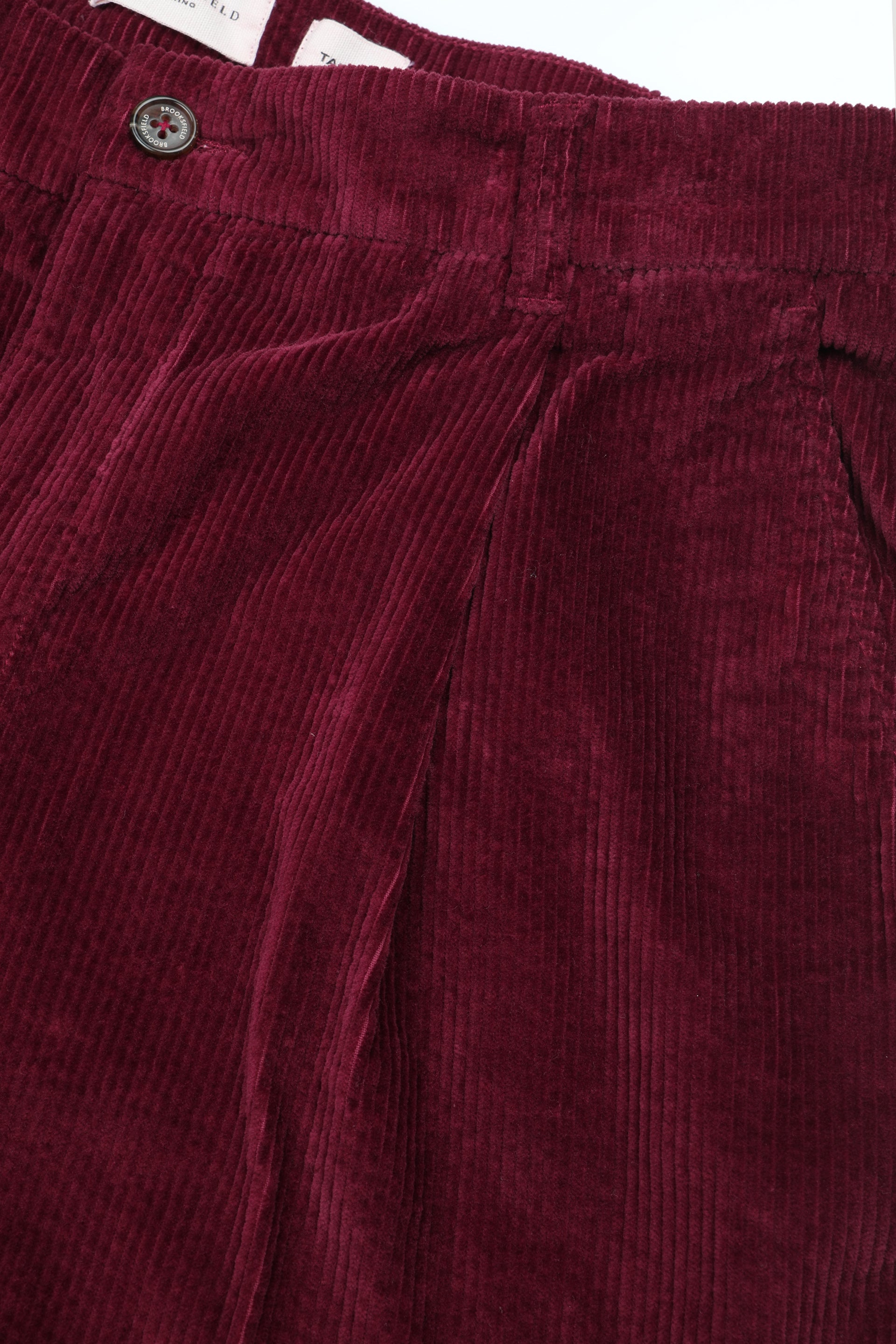 Pantalone chino in velluto di cotone stretch a costa larga, vestibilità over. Bordeaux - Borgogna