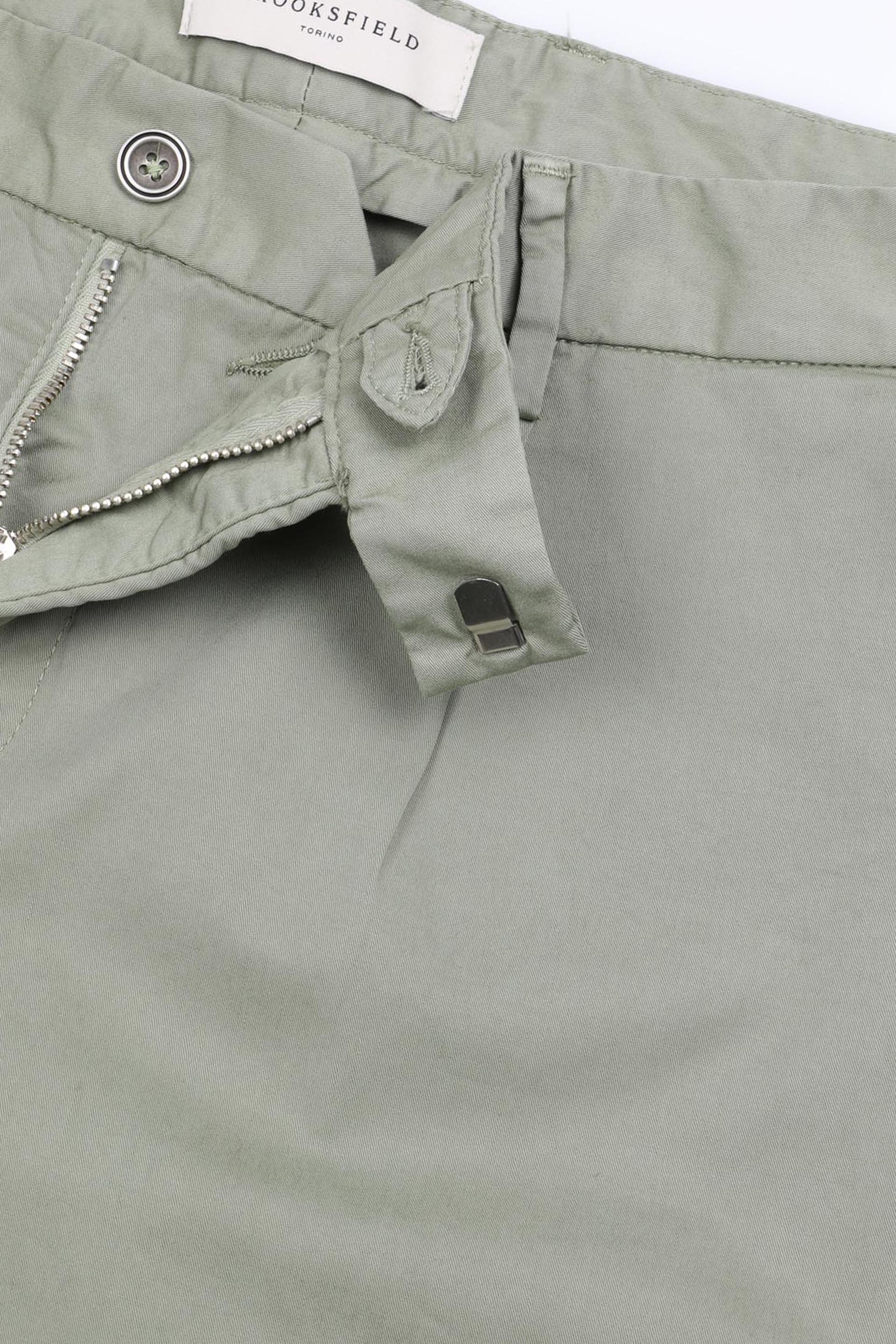 PANTALONE, MARCELLO-CHINO CON PINCES, TWILL COTONE STRETCH UNITO, TINTO CAPO - Light green