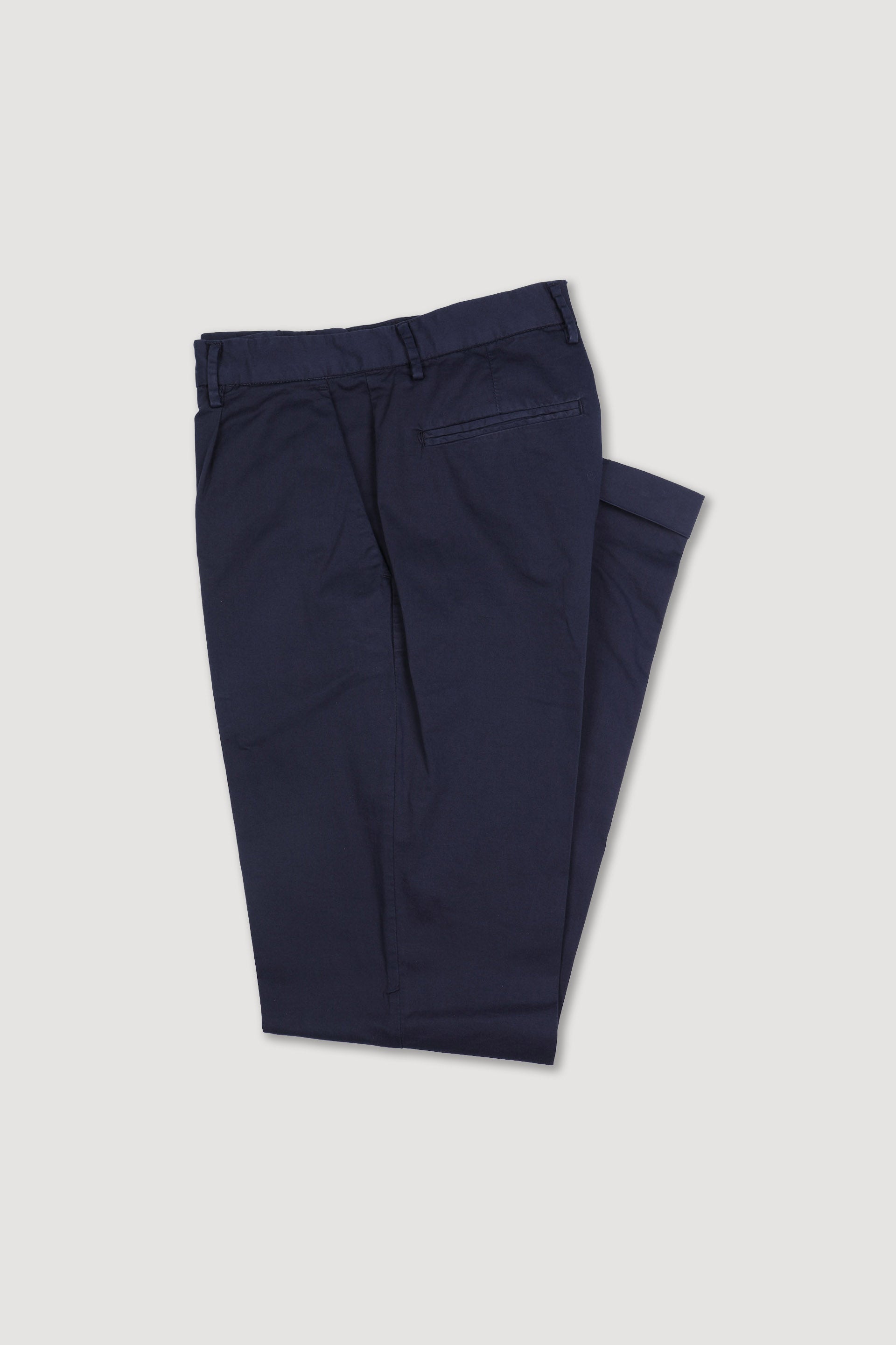 PANTALONE, MARCELLO-CHINO CON PINCES, TWILL COTONE STRETCH UNITO, TINTO CAPO - Navy blue