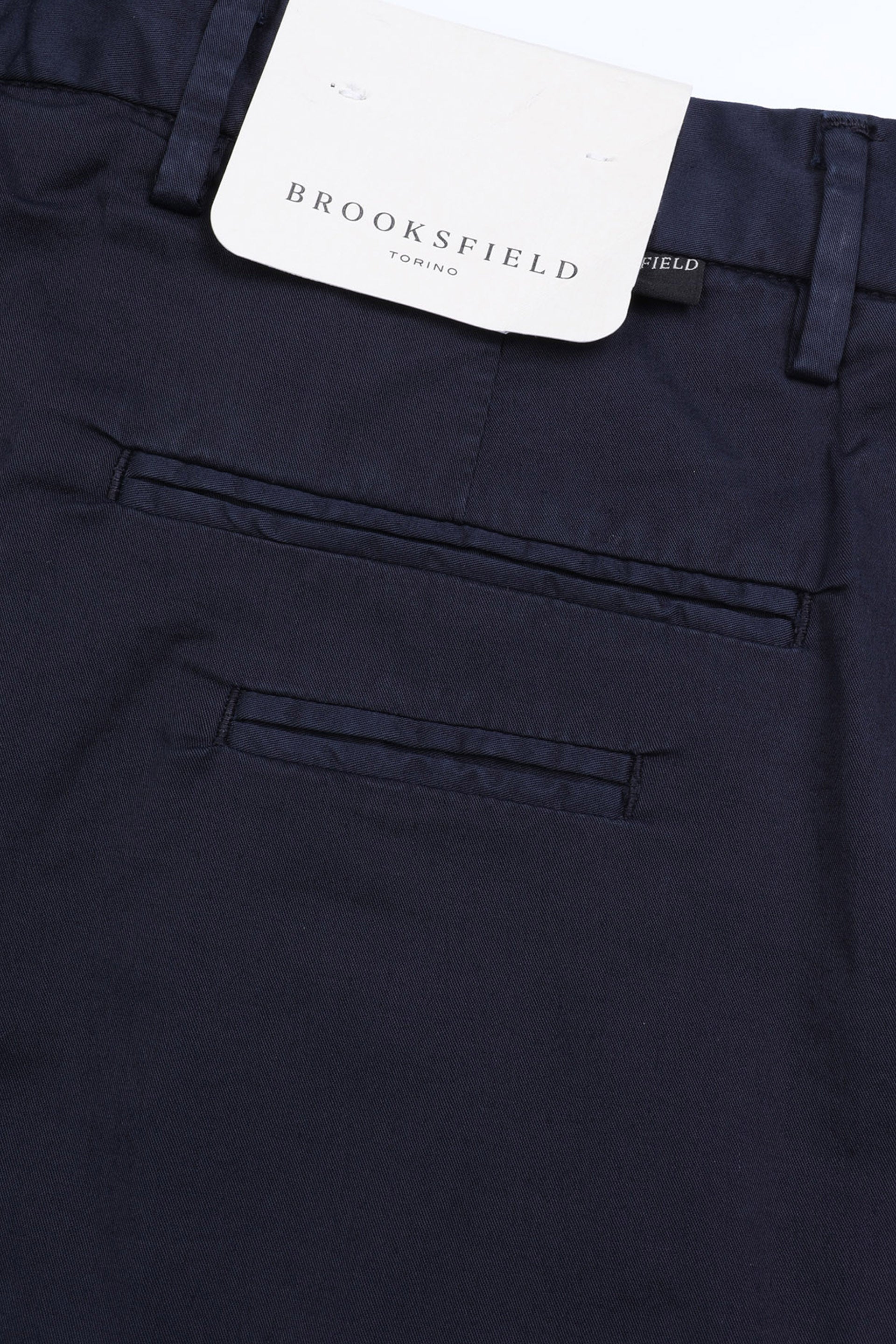 PANTALONE, MARCELLO-CHINO CON PINCES, TWILL COTONE STRETCH UNITO, TINTO CAPO - Navy blue