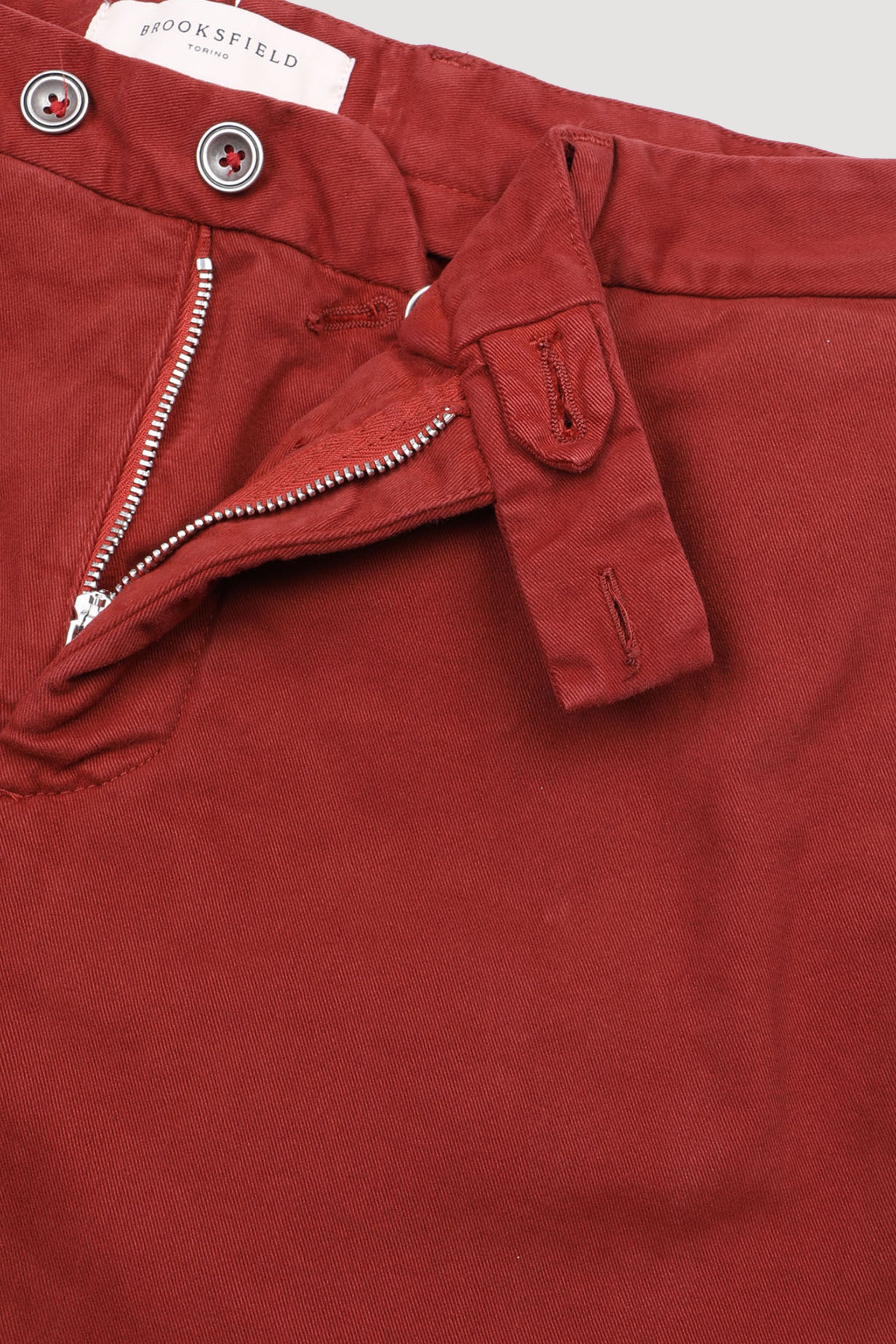 Pantalone chino Dean in gabardine di cotone stretch smerigliato, slim fit. Arancione - Cayenna
