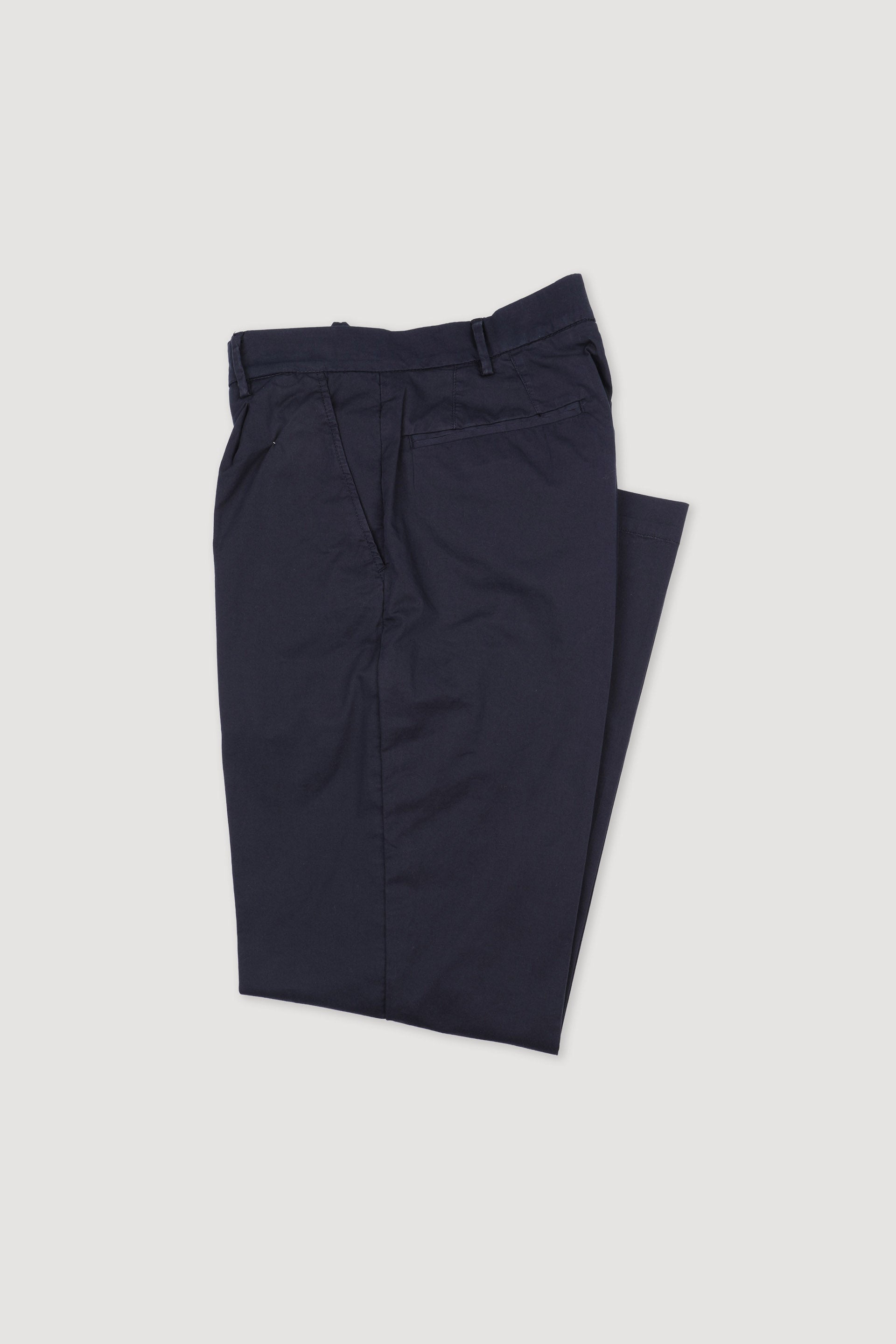 PANTALONE, TAILORED PLEATED, TWILL COTONE STRETCH UNITO, TINTO CAPO - Navy