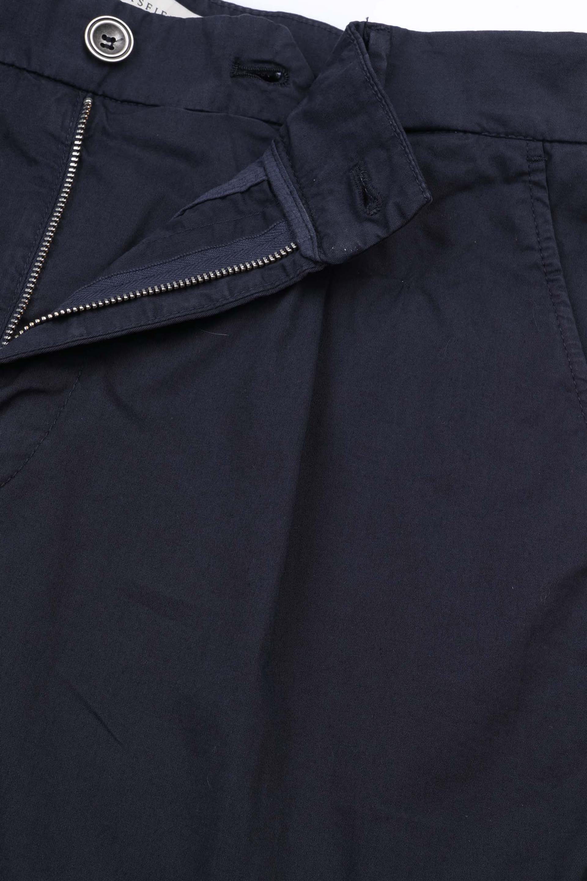 PANTALONE, TAILORED PLEATED, TWILL COTONE STRETCH UNITO, TINTO CAPO - Navy