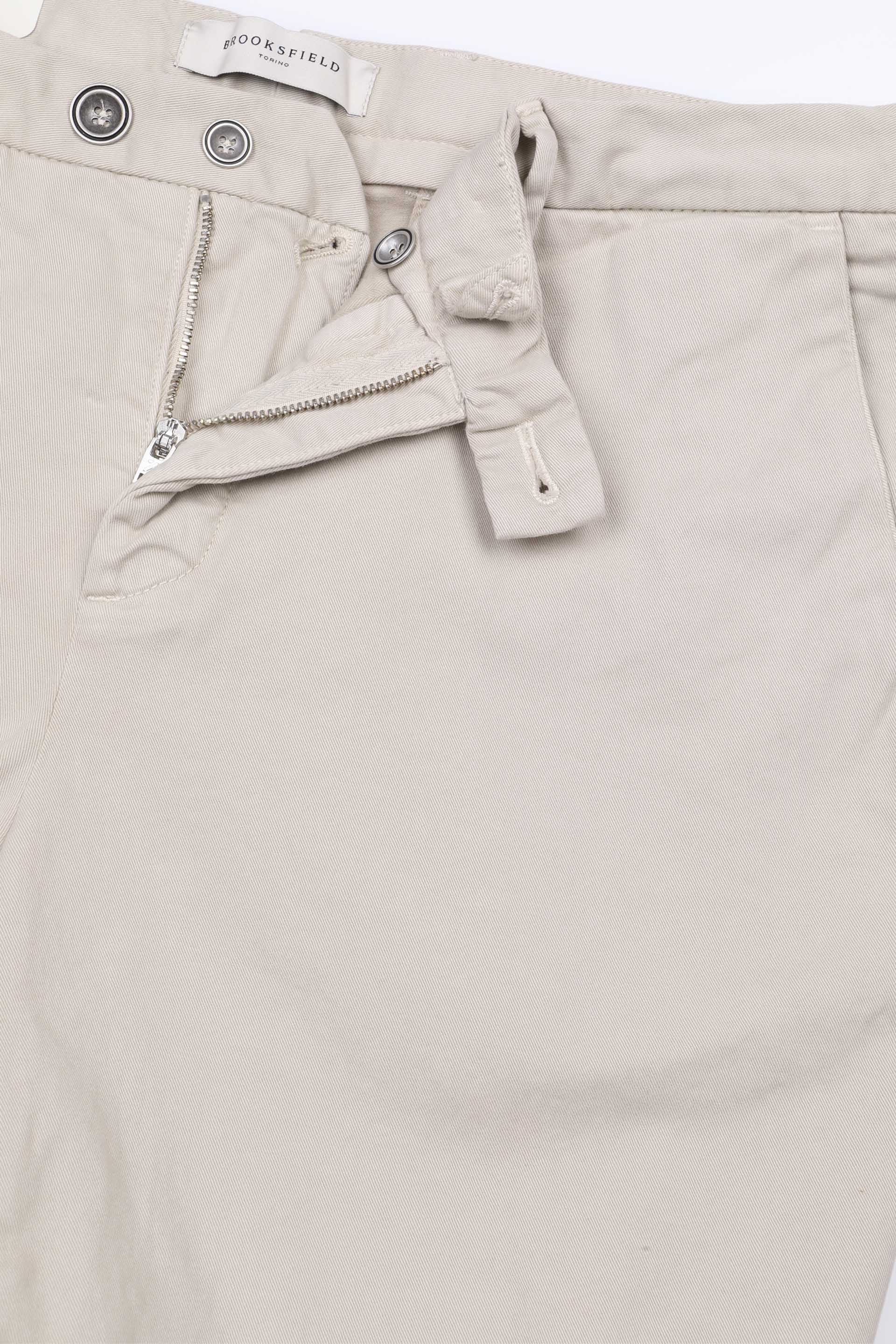 Pantalone chino Dean in gabardine di cotone stretch smerigliato, slim fit. Beige - Geyser