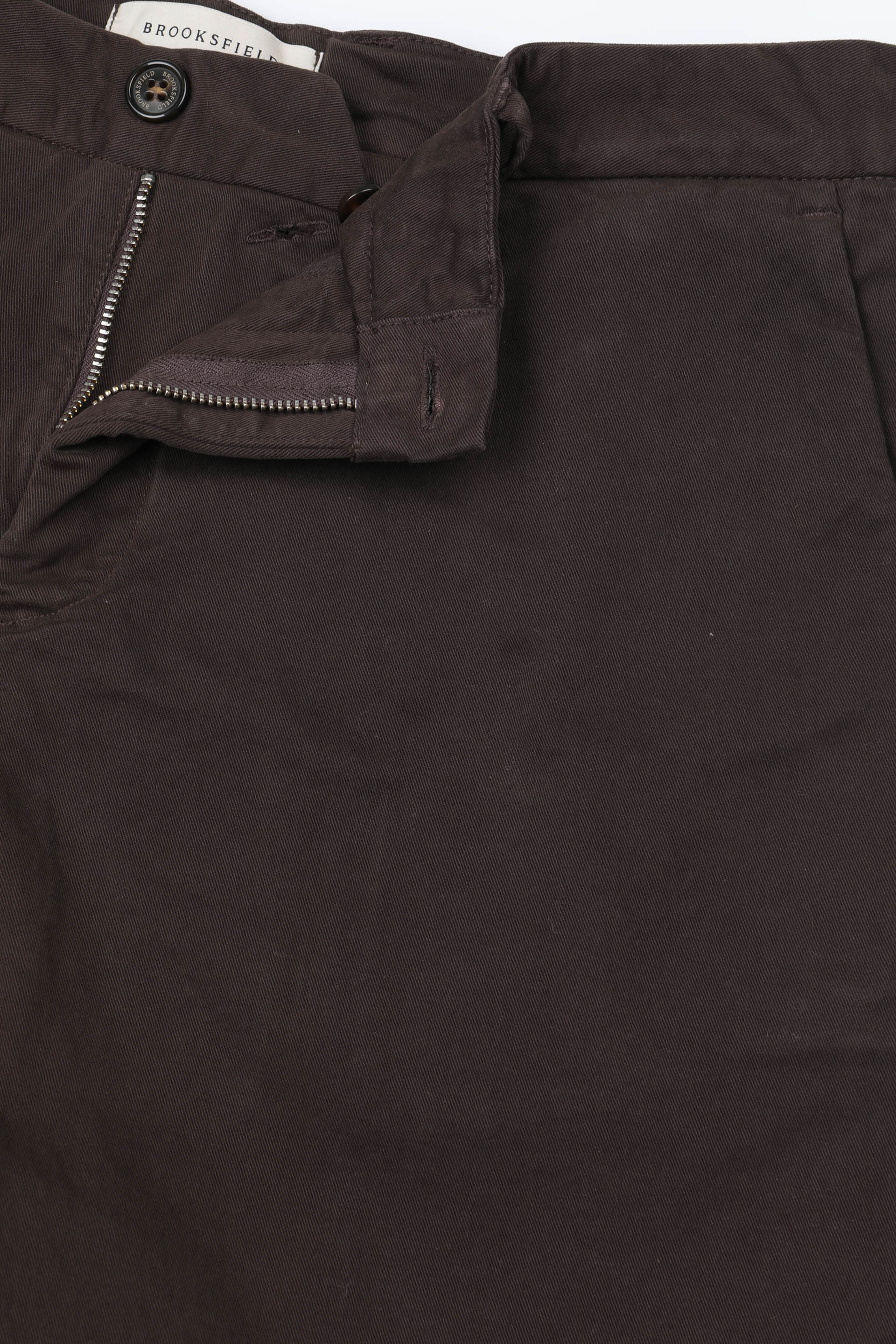 UOMO-PANTALONE CHINO SLIM TESSUTO GABARDINE COTONE STRETCH SMERIGLIATO, TINTO CAPO DIRETTO - Ebano