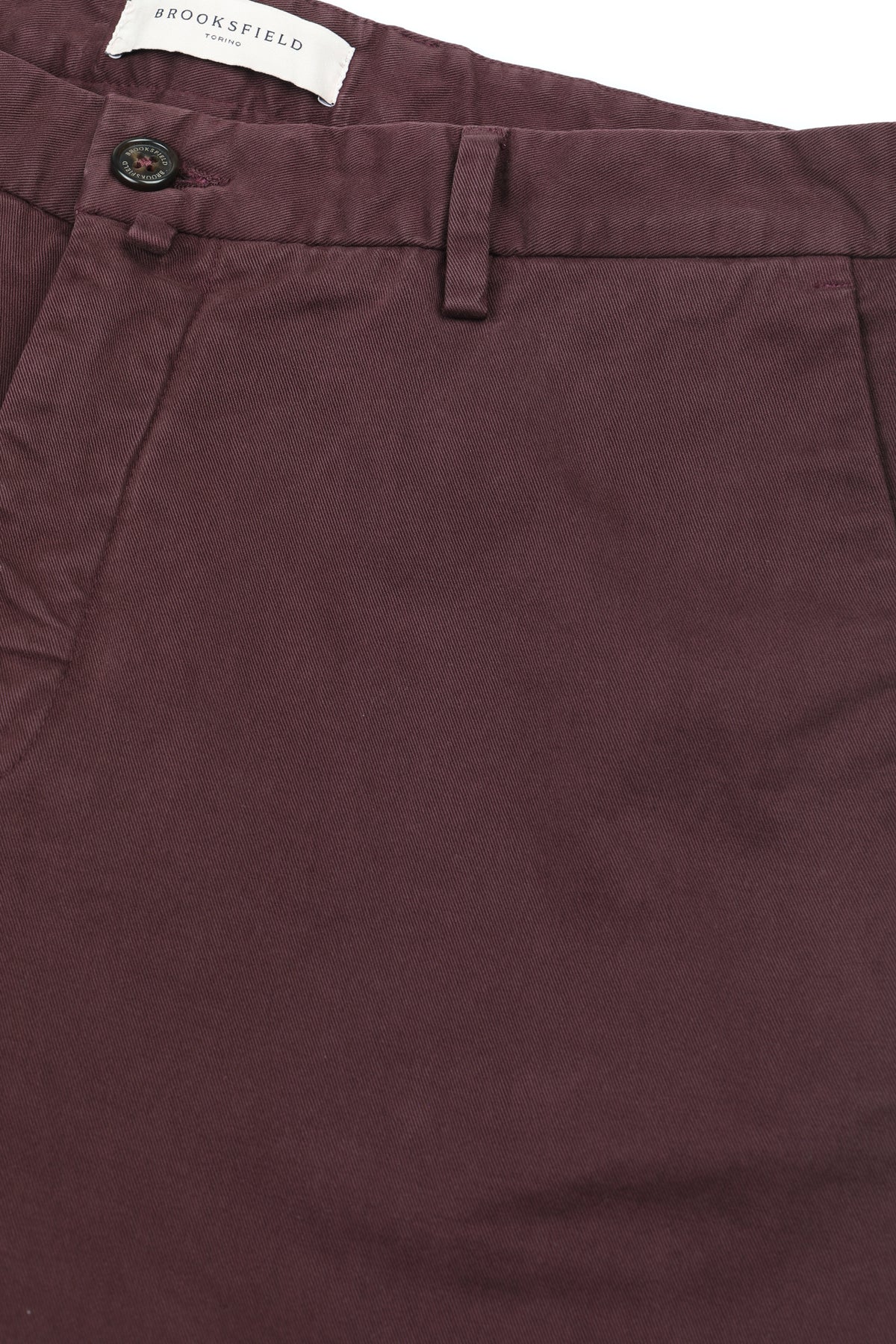 Pantalone chino James in gabardine di cotone stretch smerigliato, slim fit. Rosso - Bacco