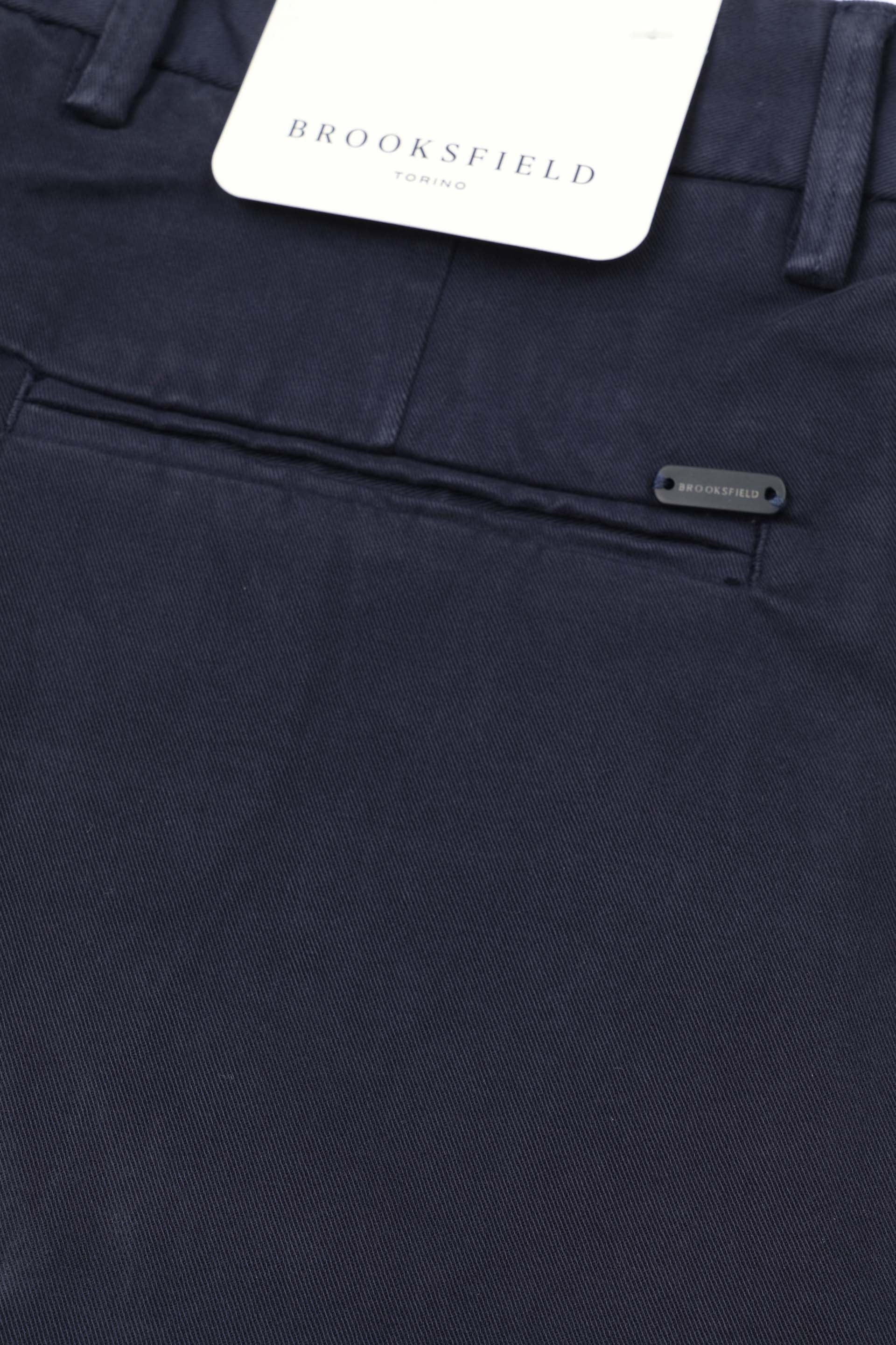 UOMO-PANTALONE CHINO SLIM TESSUTO GABARDINE COTONE STRETCH SMERIGLIATO, TINTO CAPO DIRETTO - Navy