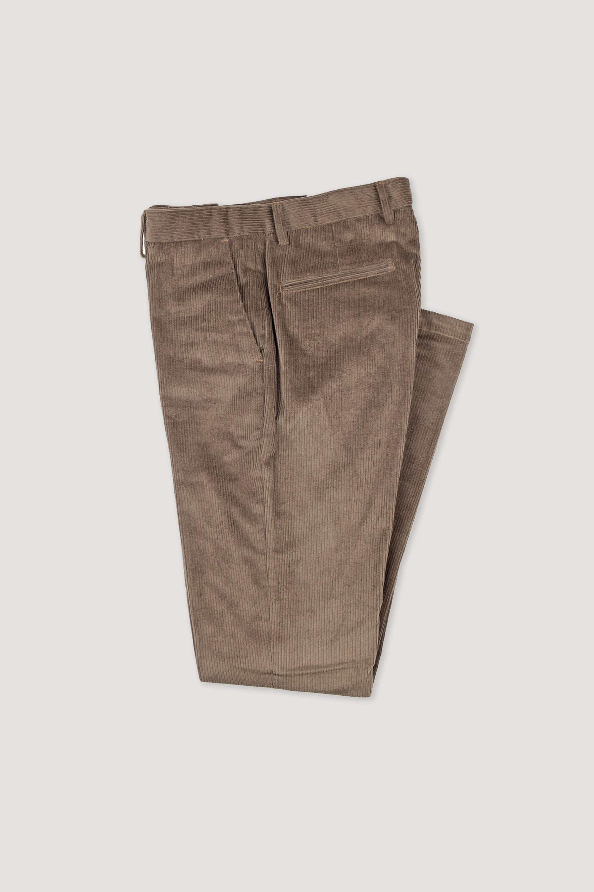 Pantalone chino Dean in velluto di cotone stretch. Slim fit. Marrone - Fungo