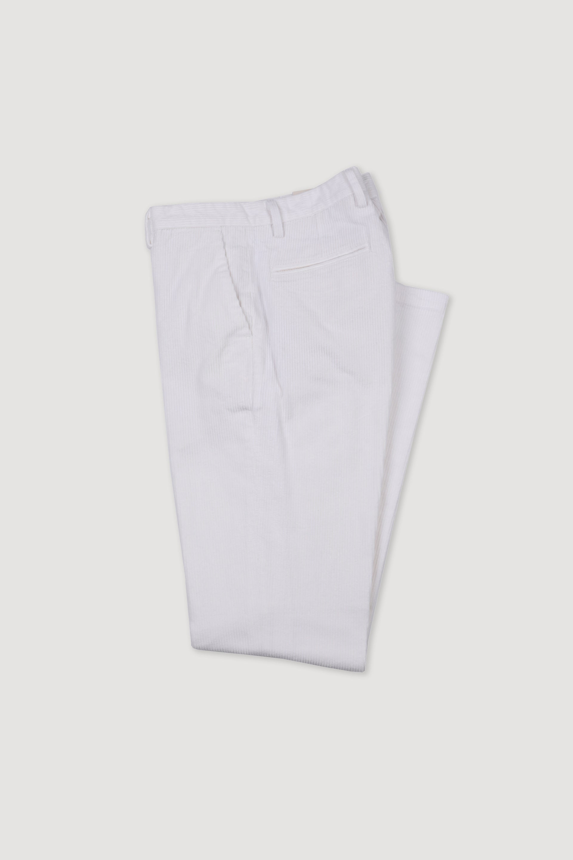 Pantalone chino Dean in velluto di cotone stretch. Slim fit. Bianco - Off white