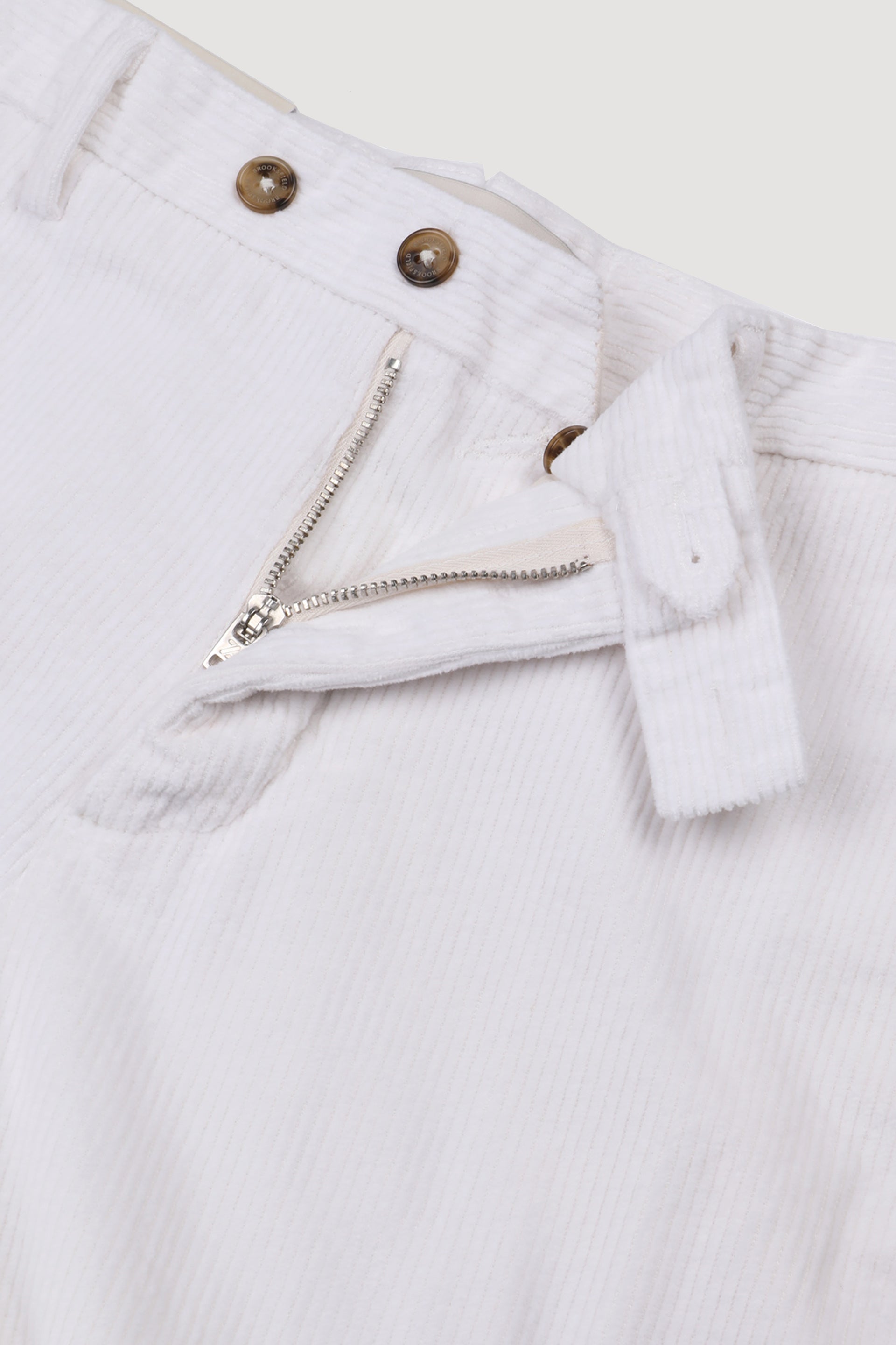 Pantalone chino Dean in velluto di cotone stretch. Slim fit. Bianco - Off white