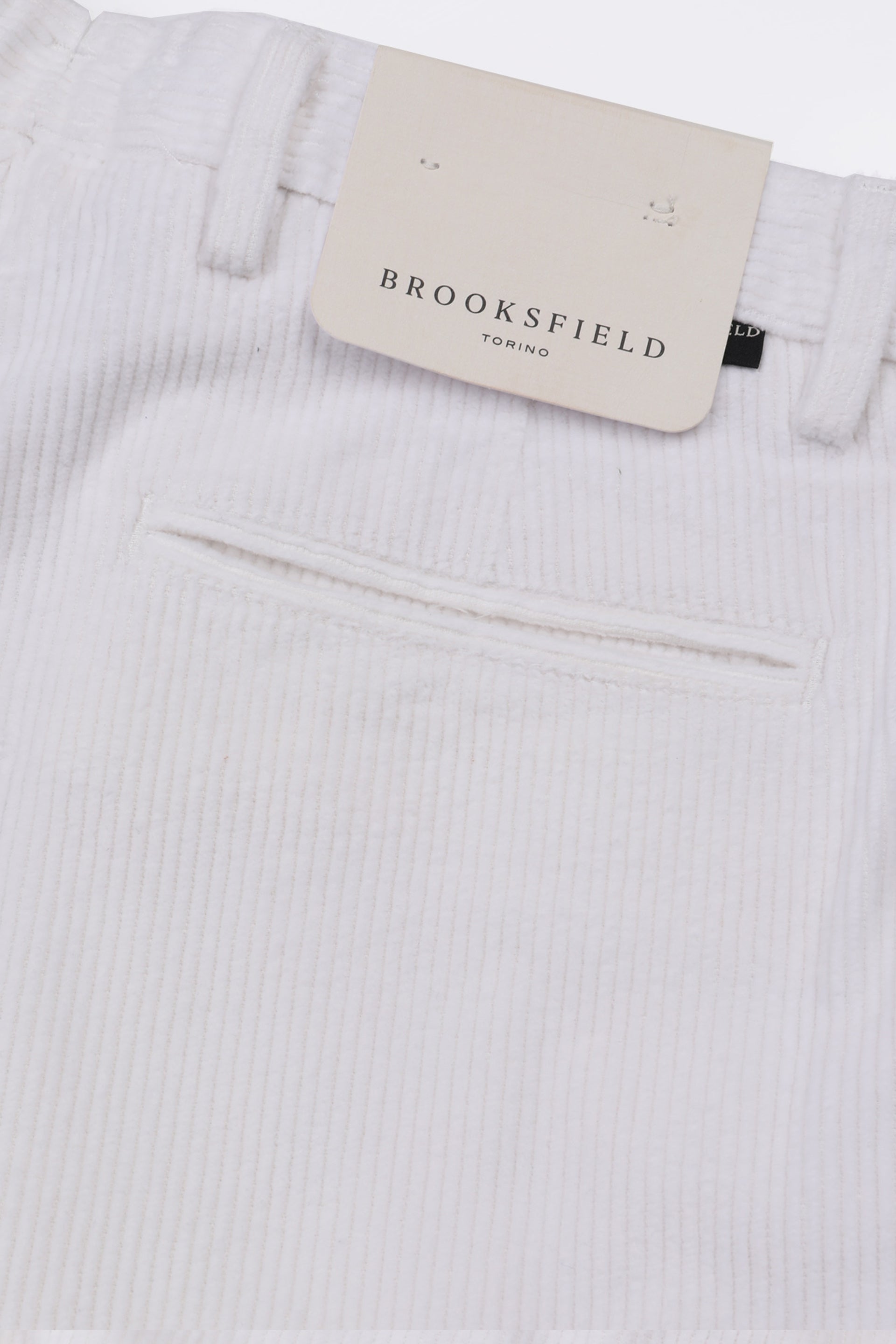 Pantalone chino Dean in velluto di cotone stretch. Slim fit. Bianco - Off white