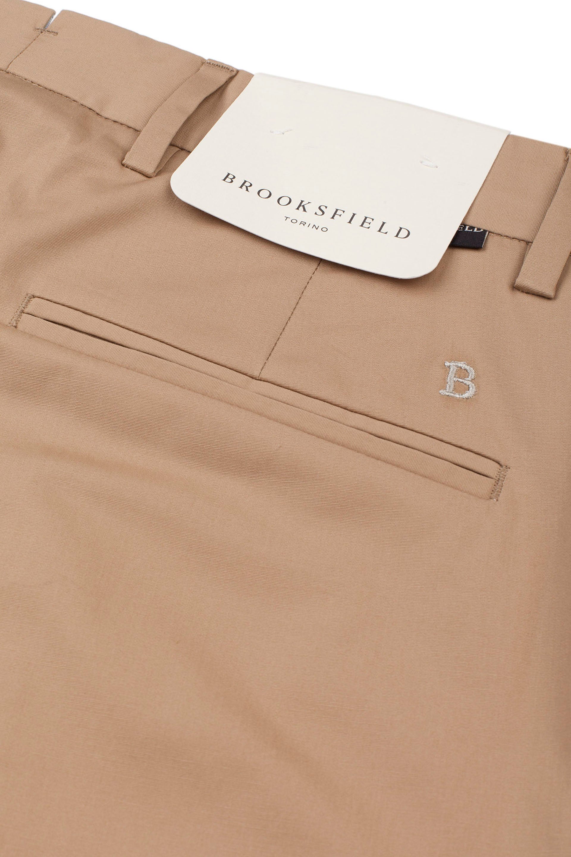 PANTALONE, MARCELLO-CHINO CON PINCES, POPLIN COTONE STRETCH UNITO - Brown sugar