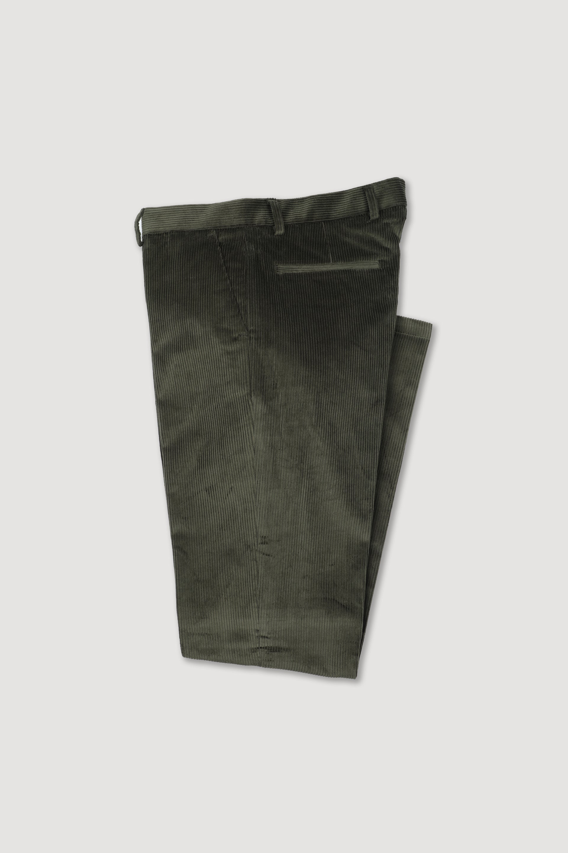 Pantalone chino James in velluto a coste di cotone stretch, slim fit. Verde - Loden