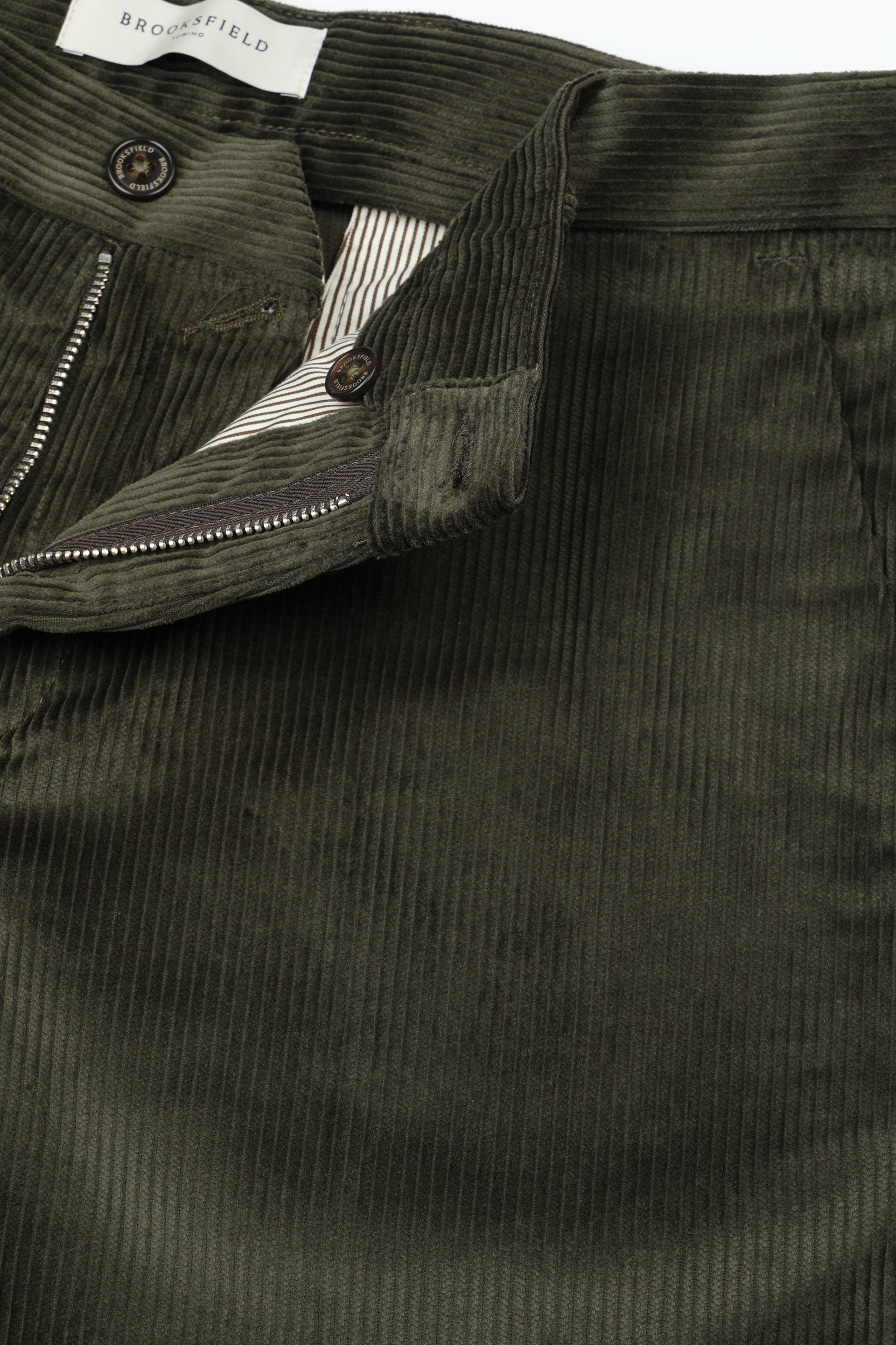 Pantalone chino James in velluto a coste di cotone stretch, slim fit. Verde - Loden