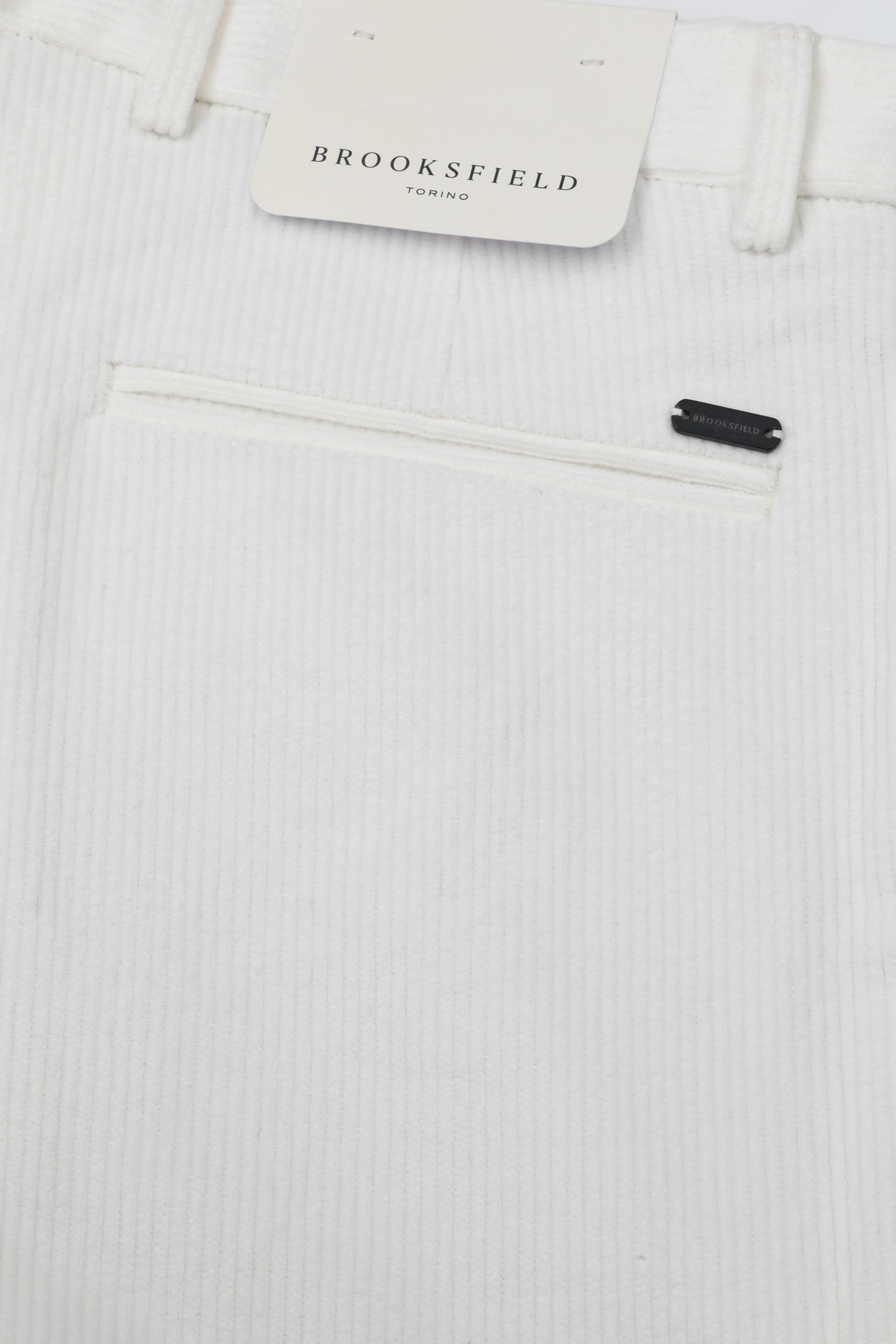 UOMO-PANTALONE CHINO SLIM VELLUTO COTONE STRETCH TINTO PEZZA - Off white